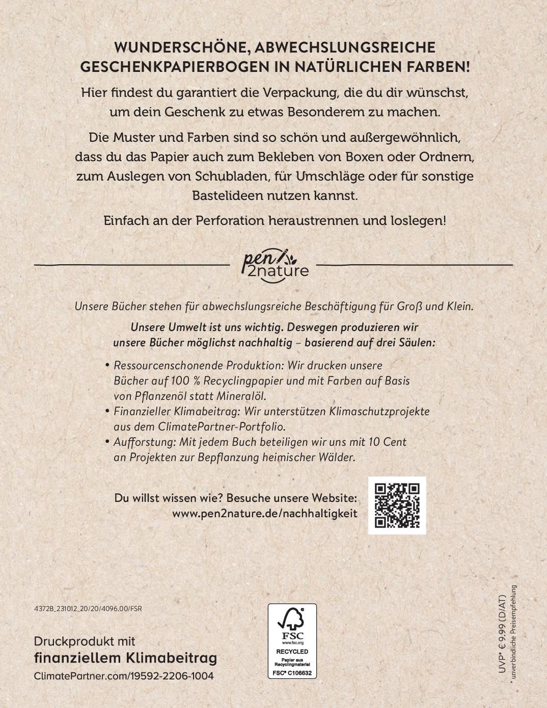 Geschenkpapier-Buch Calming Nature 100% Recyclingpapie (Paperback) (UK IMPORT)