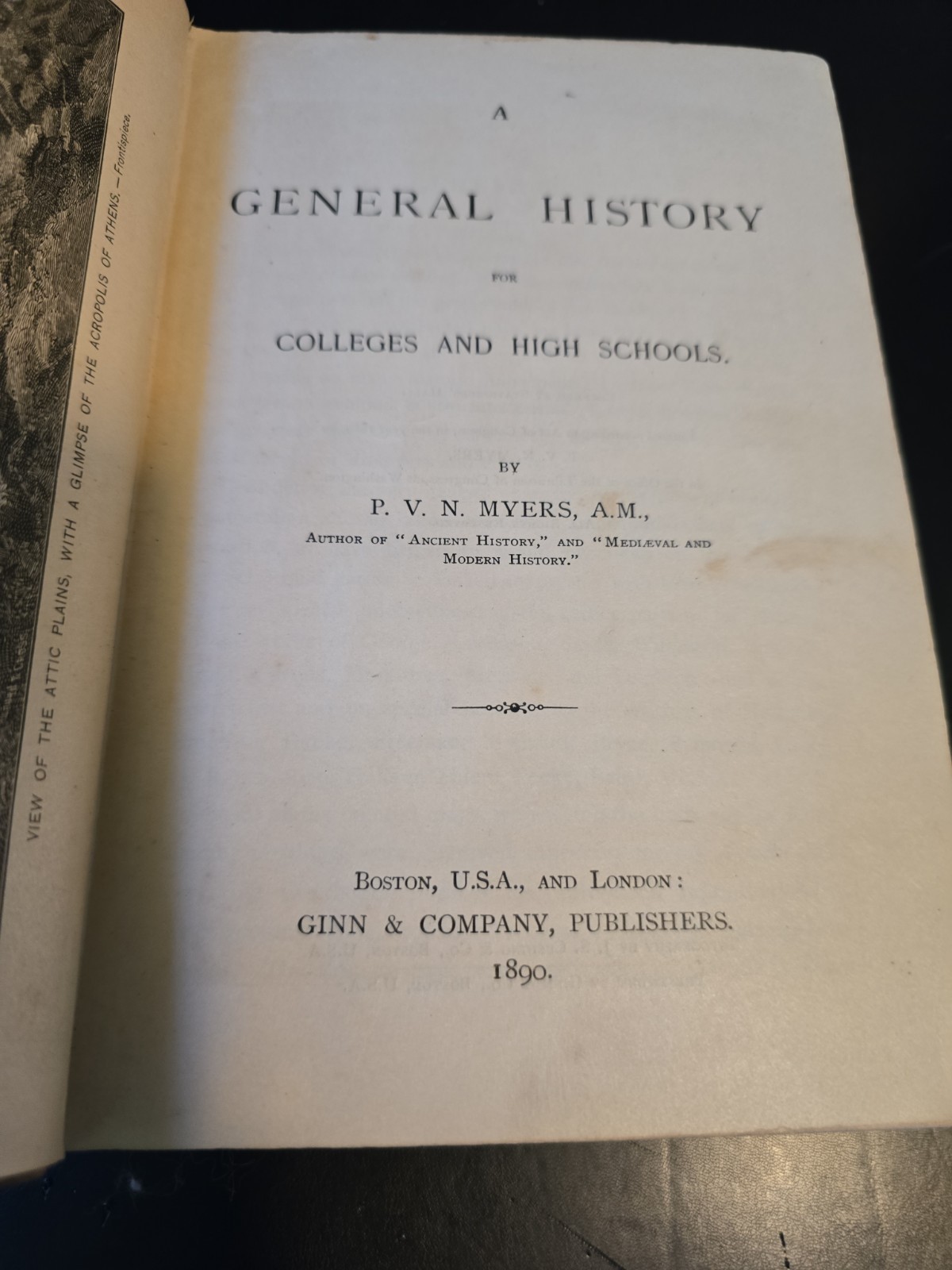 1890 Edition Book General History For Colleges and High Schools ANTIQUE