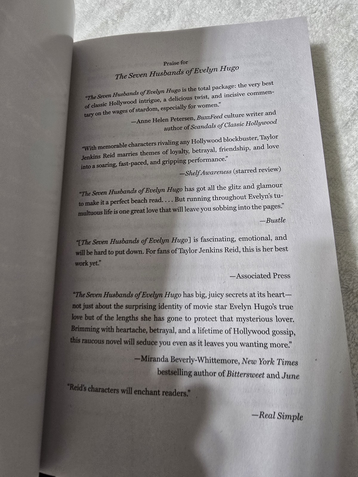 SIGNED The Seven Husbands of Evelyn Hugo Paperback Book By Taylor Jenkins Reid
