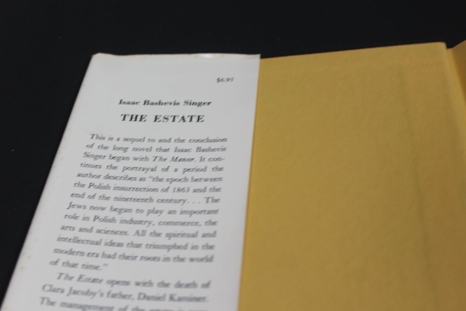 The Estate Isaac Bashevis Singer 1969 First Printing Hardcover Farrar Straus