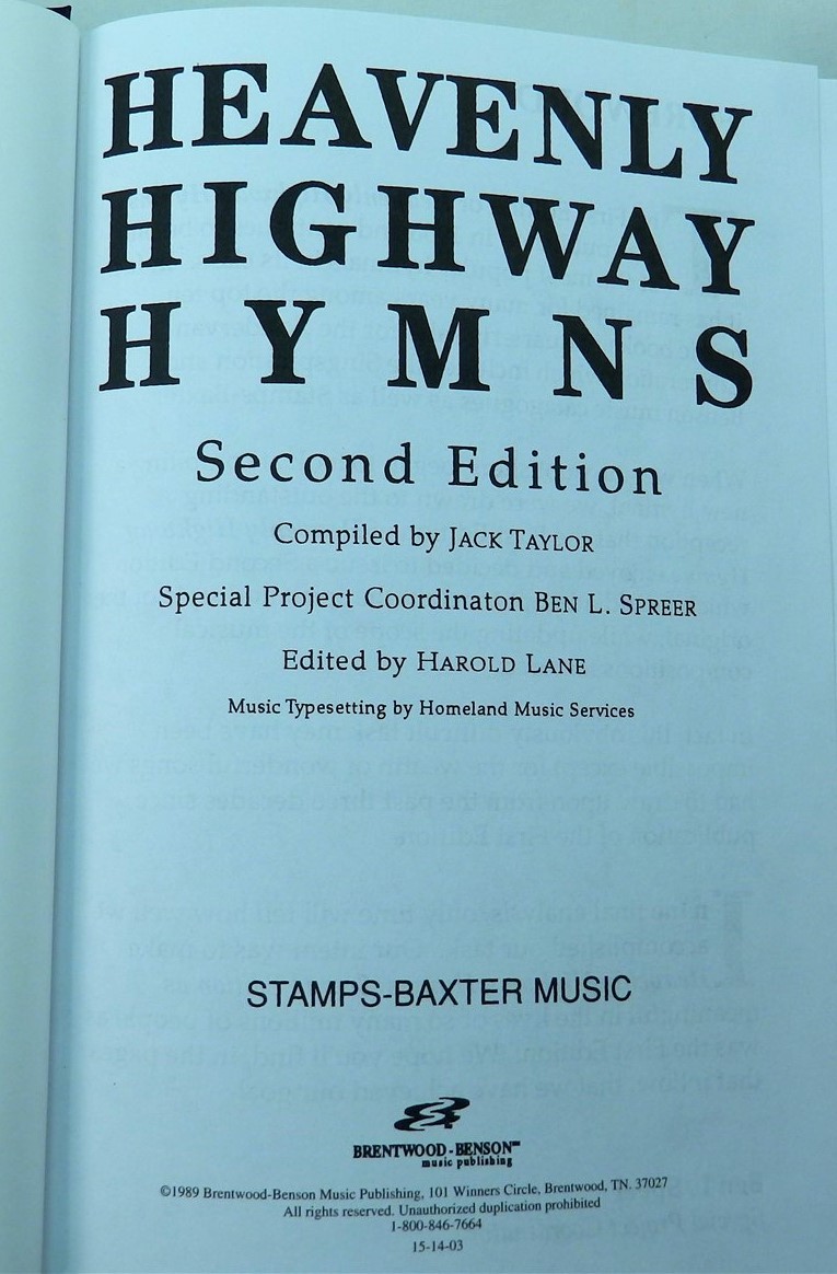 Heavenly Highway Hymns 1989 Second Edition. Shaped Notes. Church Music. Worship