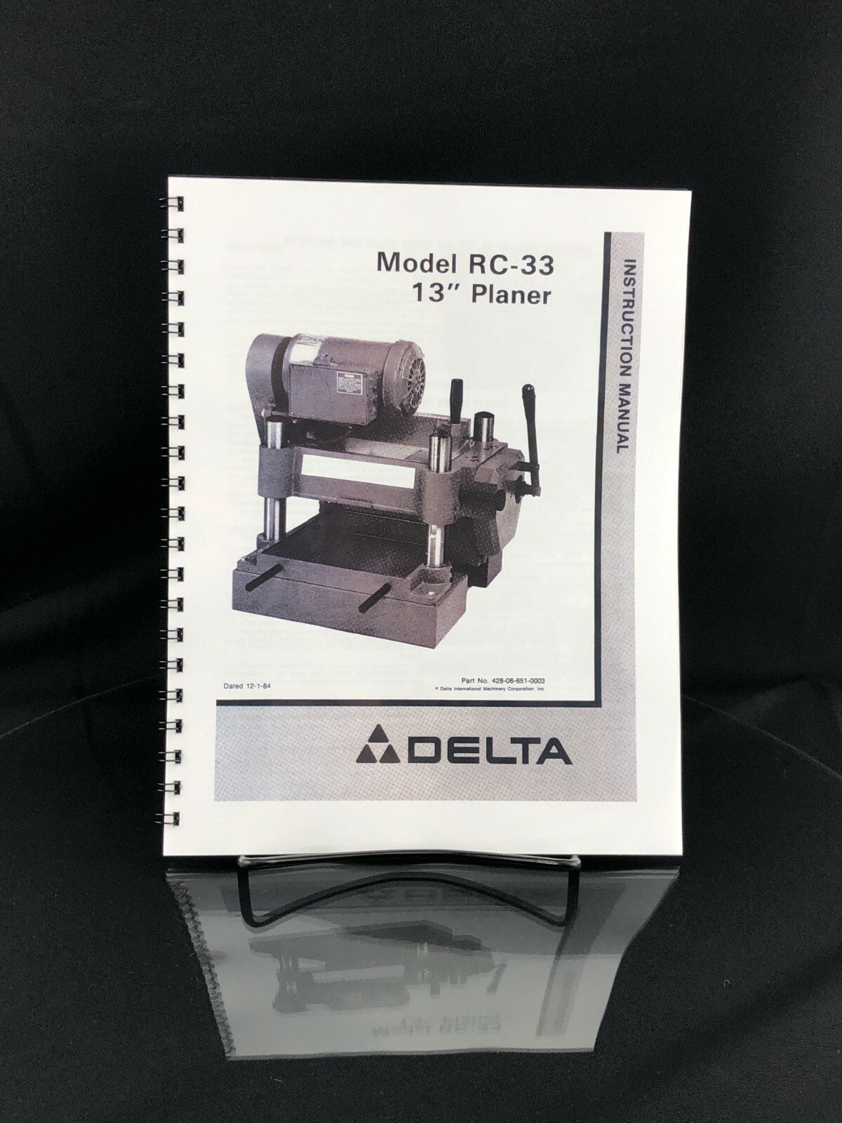 Delta 22-650 RC-33 Instruction Manual User Guide For 13″ Planer Coil Bound