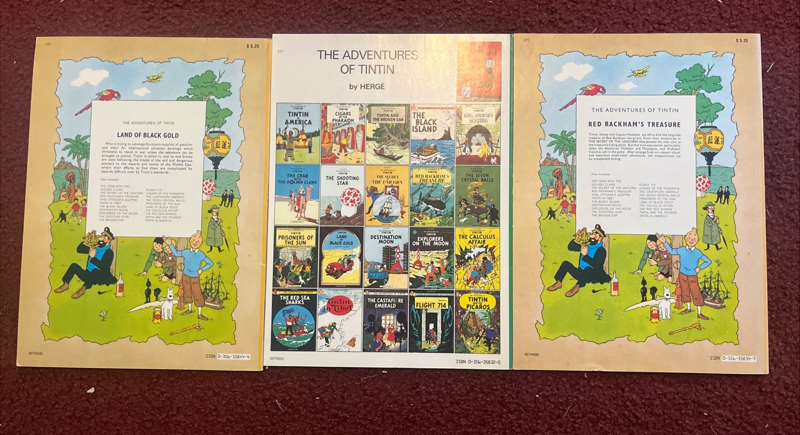 LOT OF 3 THE ADVENTURES OF TINTIN BOOKS BY HERGE