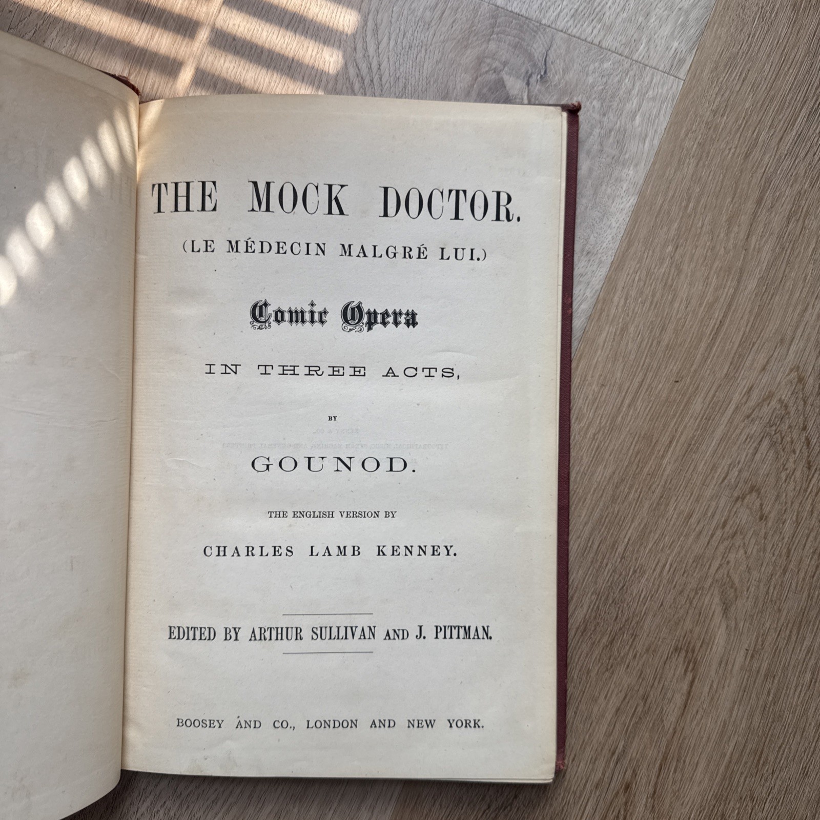 Gounod’s Mock Doctor Victorian Binding Royal Edition 1800s Rare