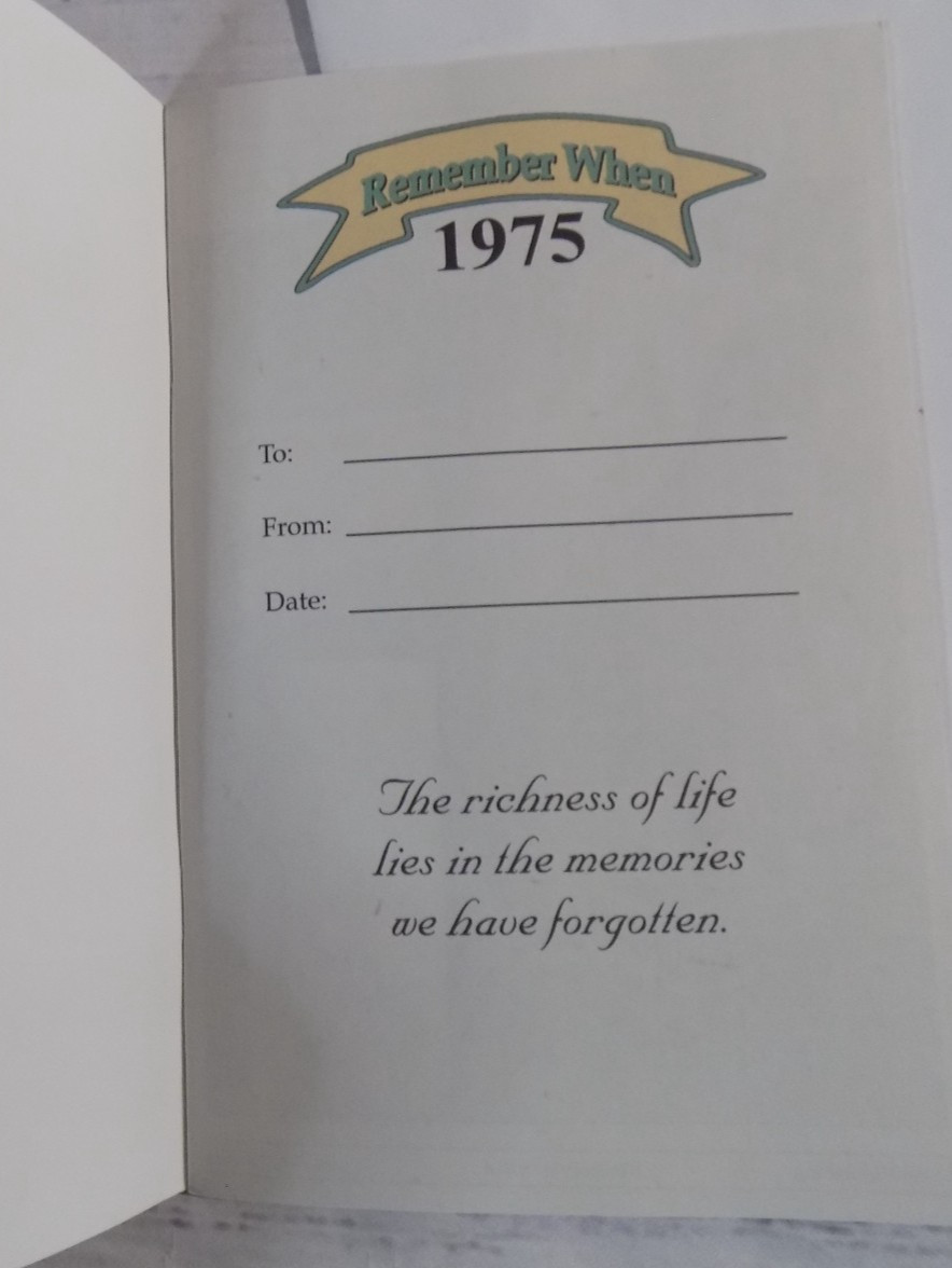 1975 REMEMBER WHEN – A Look Back in Time (5″ x 8″)Gift Booklet 12 Pages