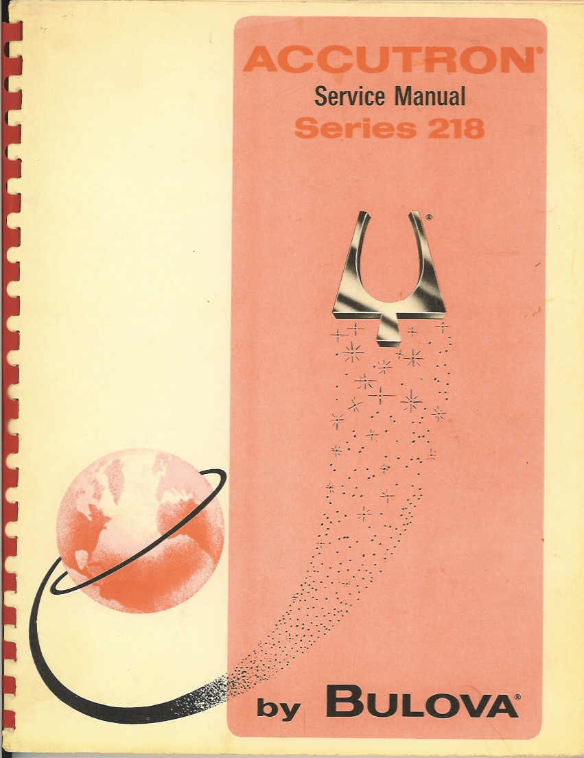 Accutron Service Manuals #214 and #218 Bulova Wrist Watch Timepiece Repair on CD