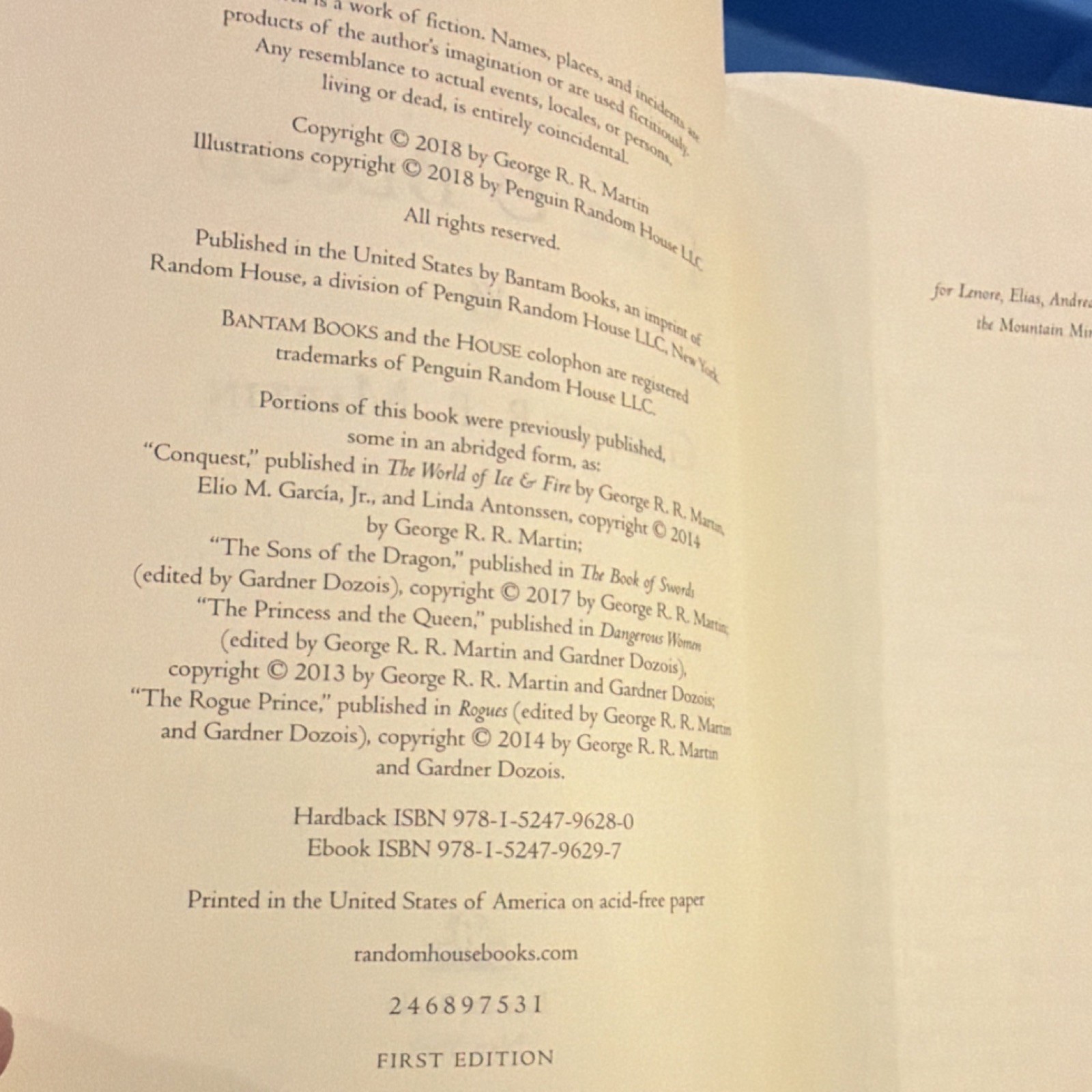 George R. R. Martin Fire & Blood First Edition Illustrated Hardcover 2018 DJ