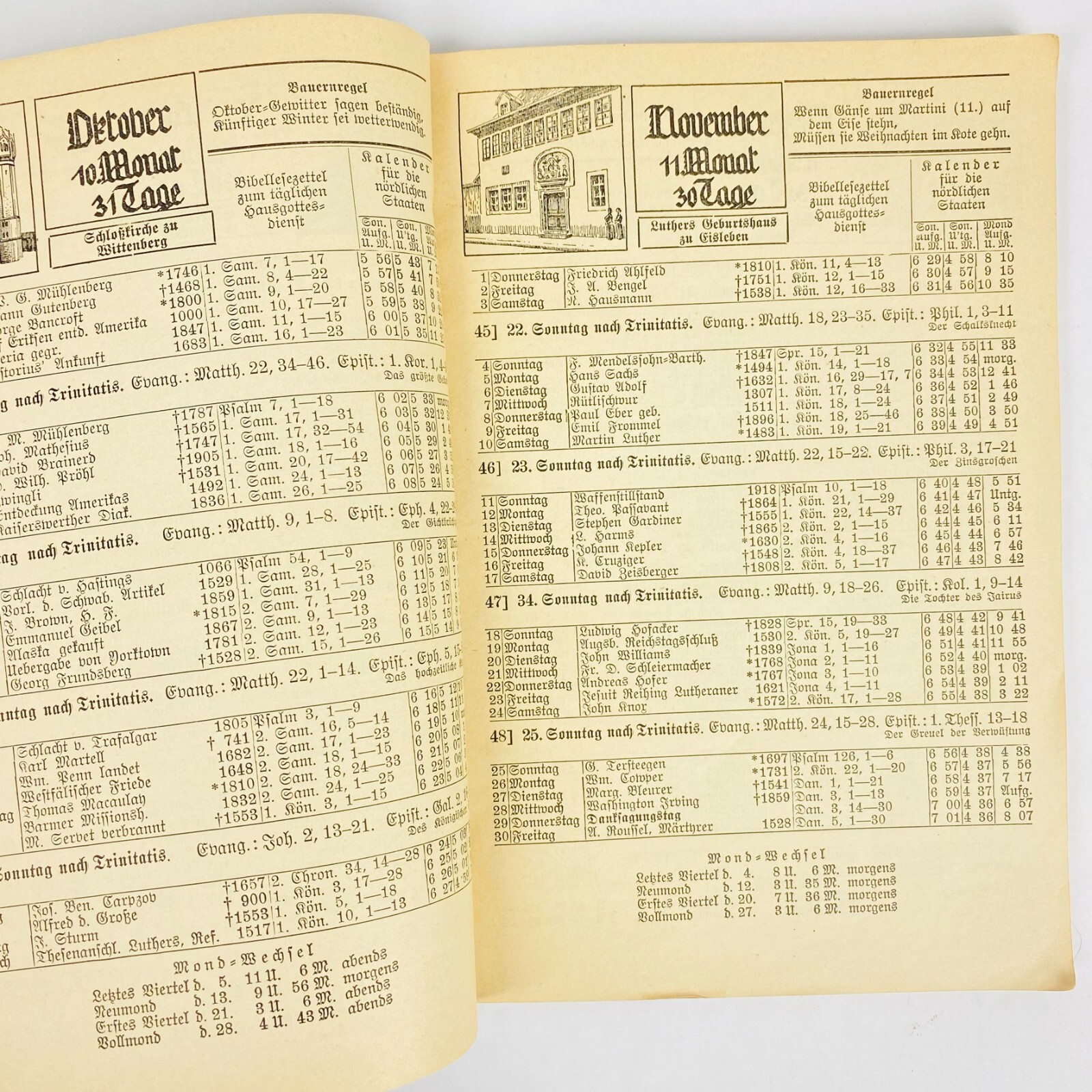 1928 Wartburg Kalender German Edition Book Seminar Dubuque Iowa Vintage
