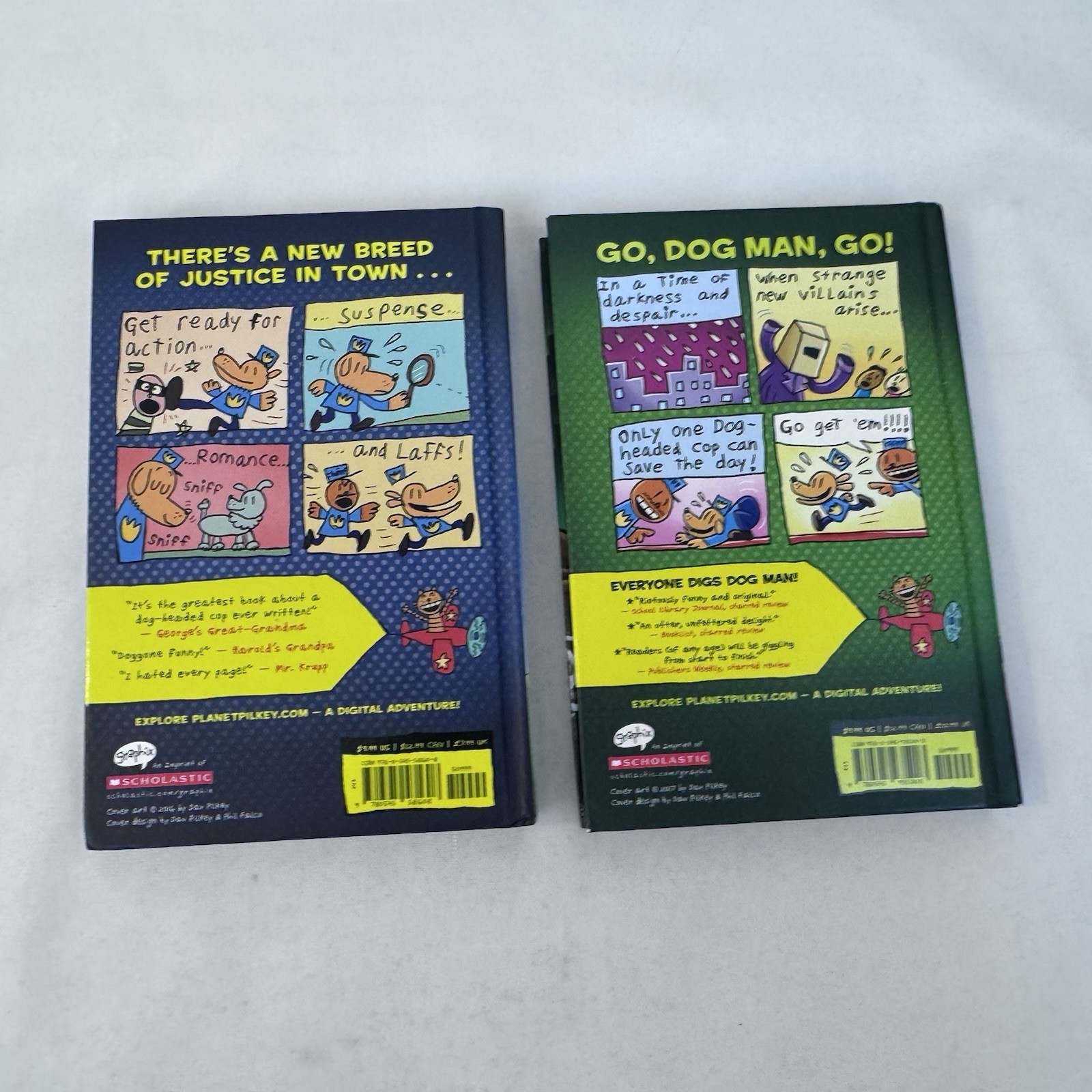 Dog Man 1 & 2 Hardcover Lot Dav Pilkey Dog Man Unleashed Graphix Books Fast Ship