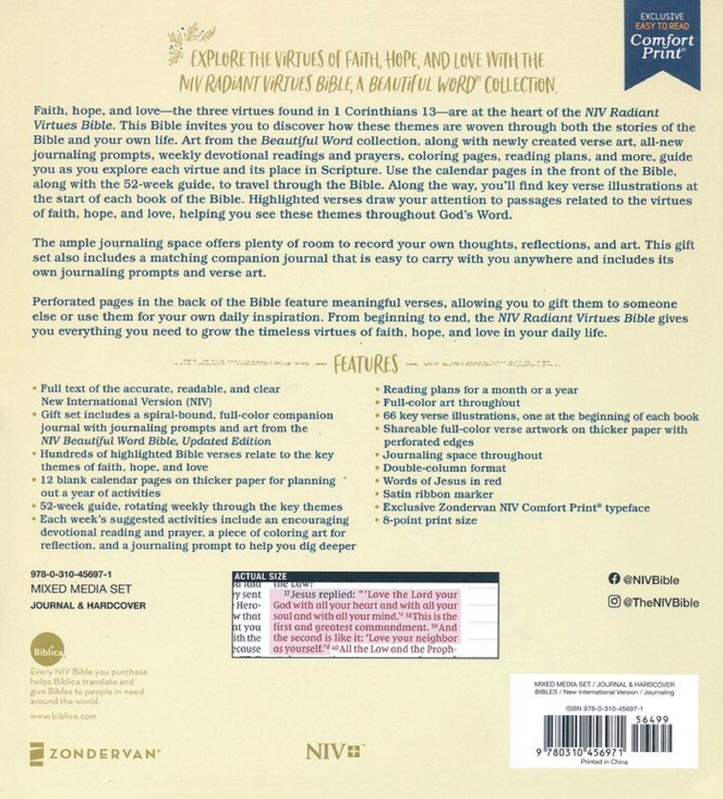 NIV Radiant Virtues Bible: Hardcover Bible and Journal BRAND NEW in Shrink Wrap!