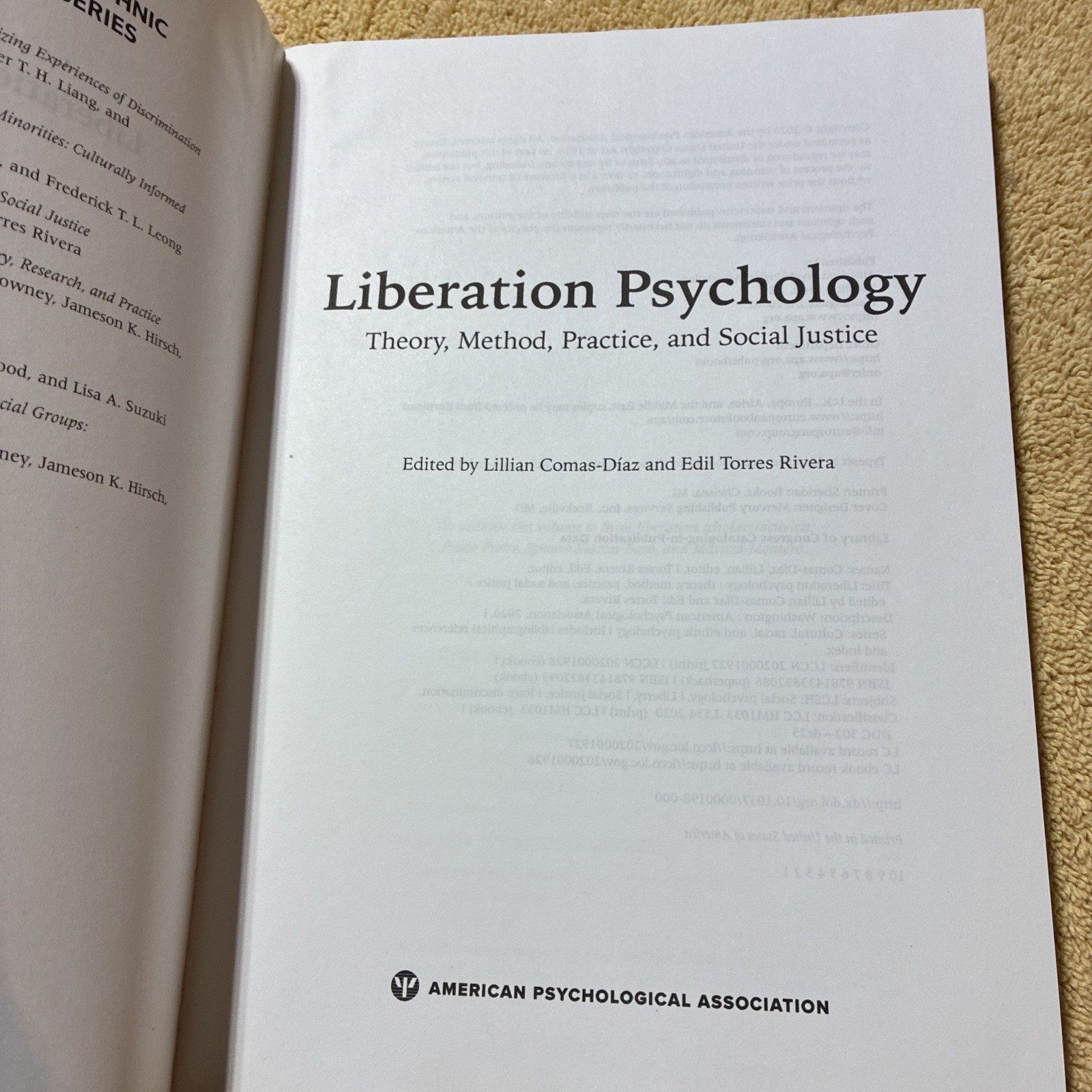 Liberation Psychology: Theory, Method, Practice, and Social Justice (Cultura…