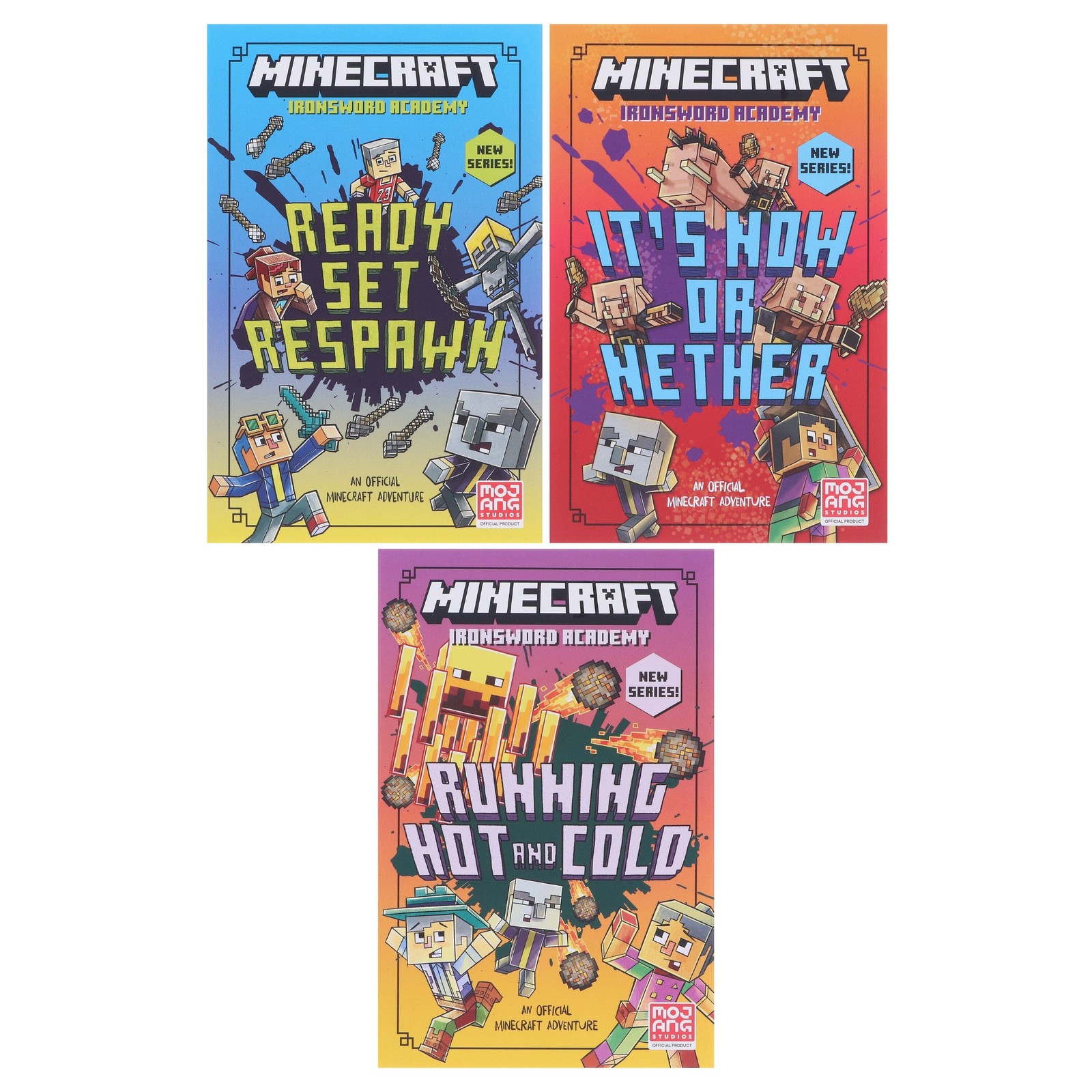 Minecraft Ironsword Academy Series by Mojang AB 3 Books – Ages 6-9 – Paperback