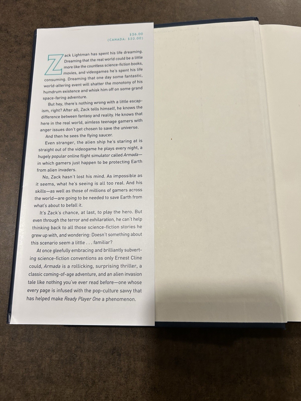 SIGNED!!! Armada by Ernest Cline (2015 Hardcover) 1st edition, 1st print (Auto)