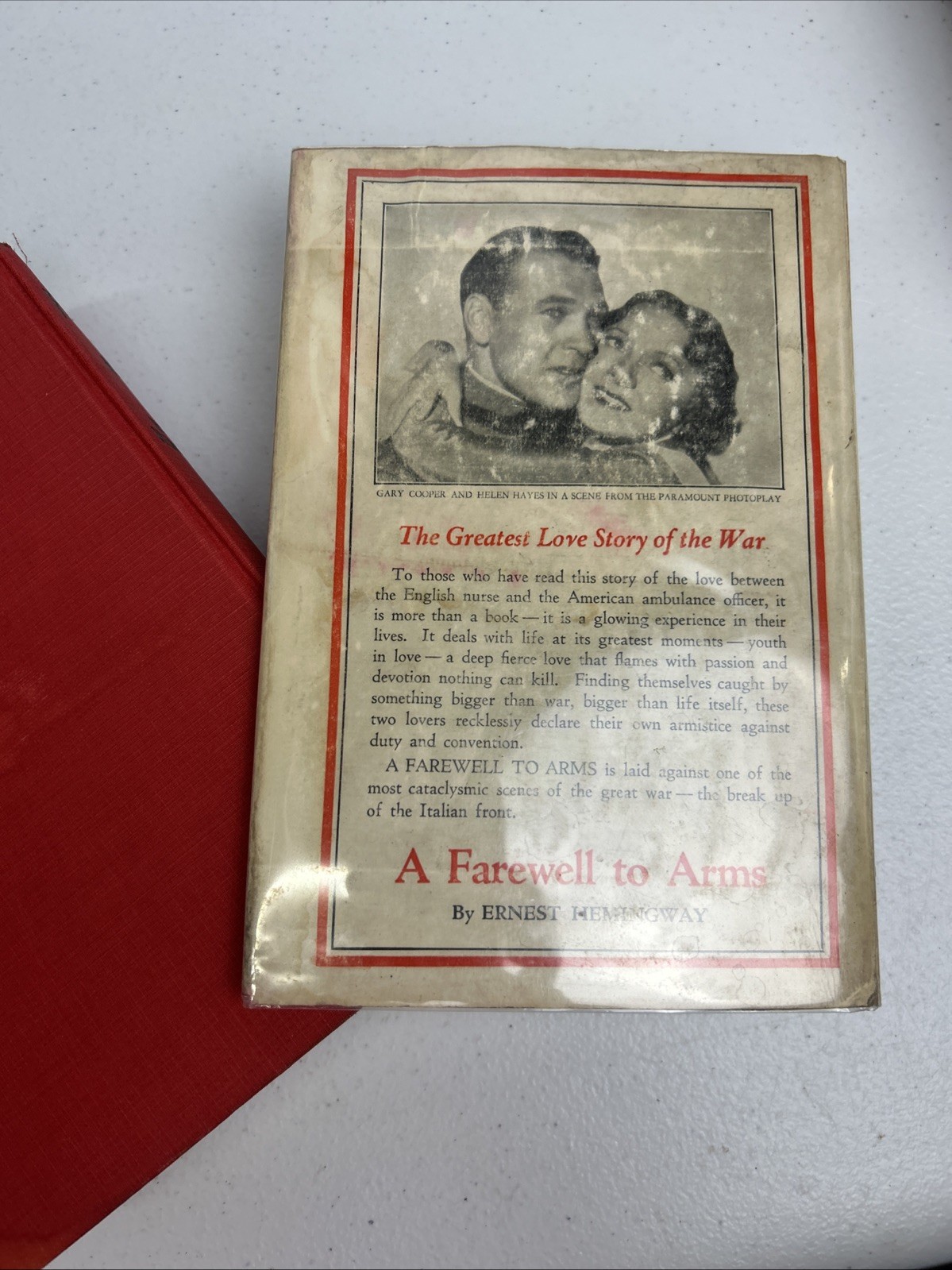 A Farewell To Arms Book Ernest Hemingway HC DJ 1929 Rare Photoplay Edition