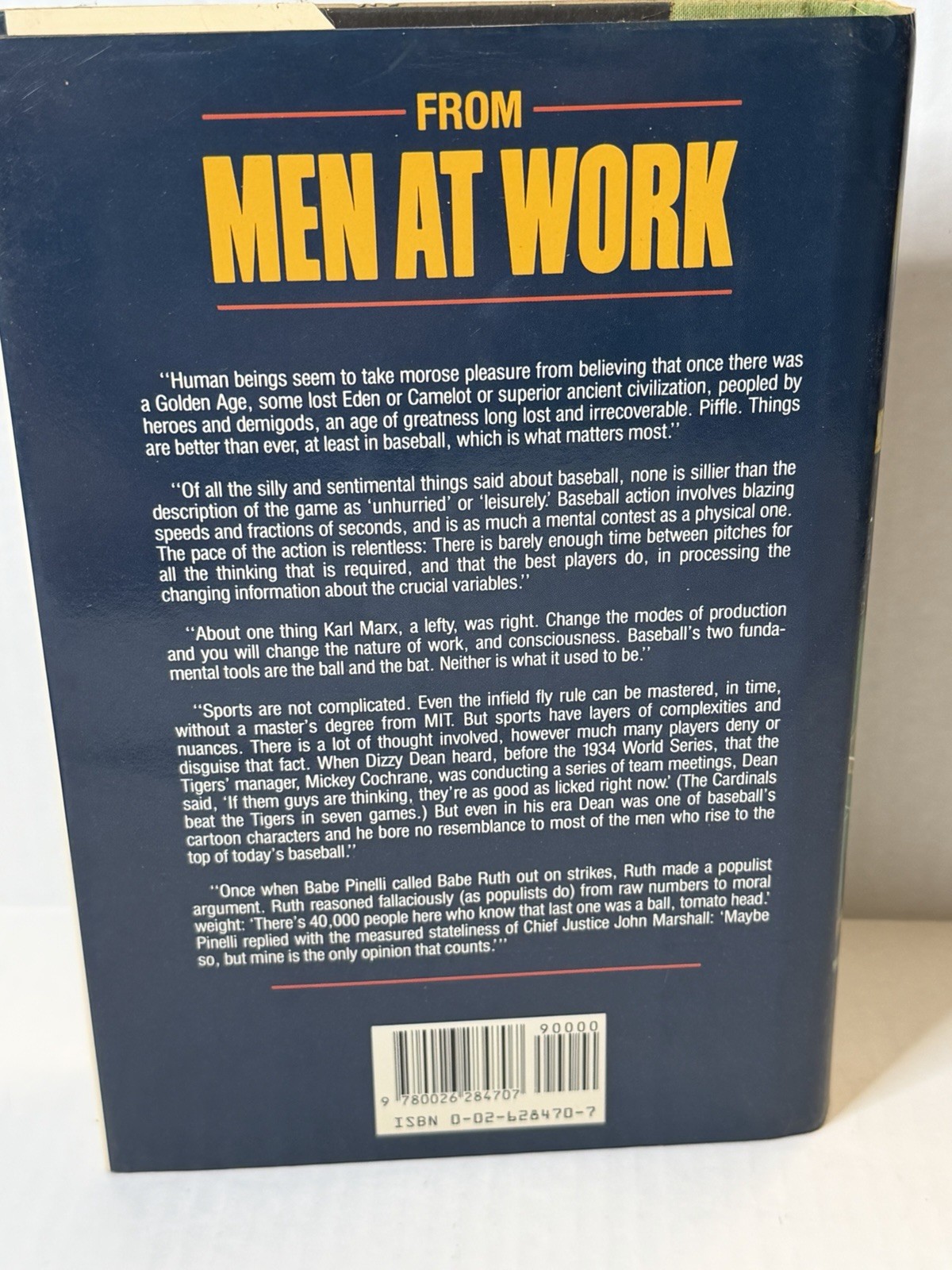 Men at Work: The Craft of Baseball – By George F. Will – #1 NYT Bestseller
