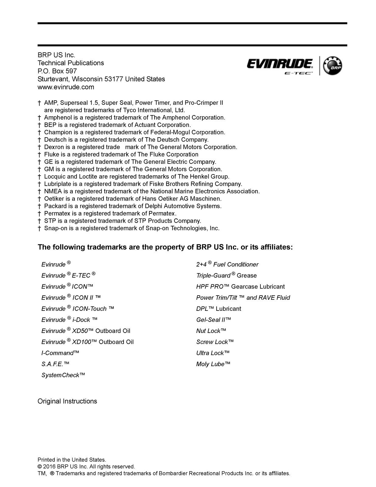 EVINRUDE ETEC GT150-300 Installation Manual BINDER – FRONT & BACK – XL FOLDOUTS