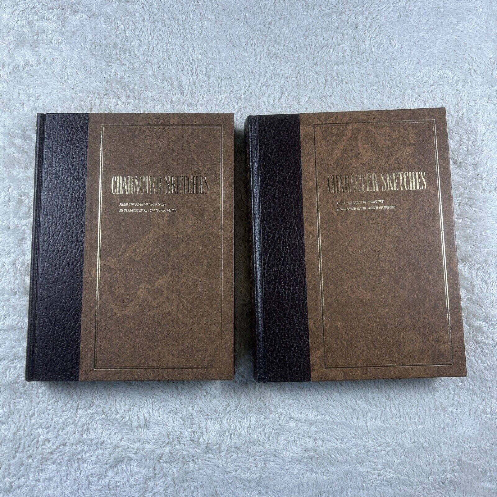 Vintage 1976 Character Sketches From The Pages of Scripture Vol 1 and 2 HC Good