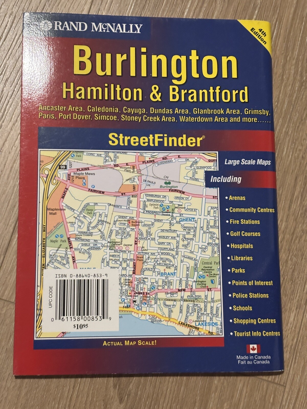 Rand McNally Hamilton Burlington and Brantford Ontario street atlas guide Canada