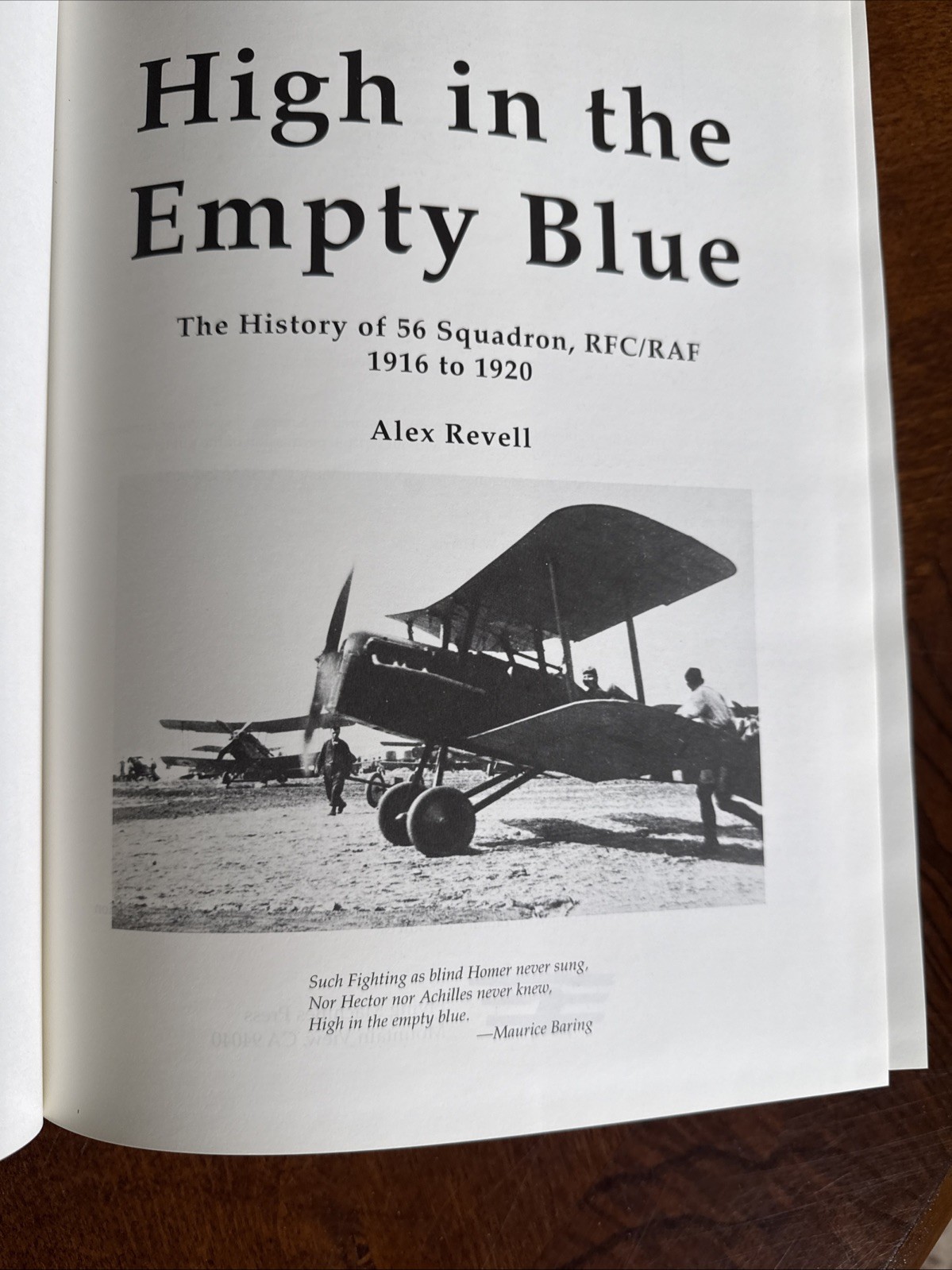 56 Squadron History High in the Empty Blue Rfc Raf WWI Alex Revell 1995 MINT