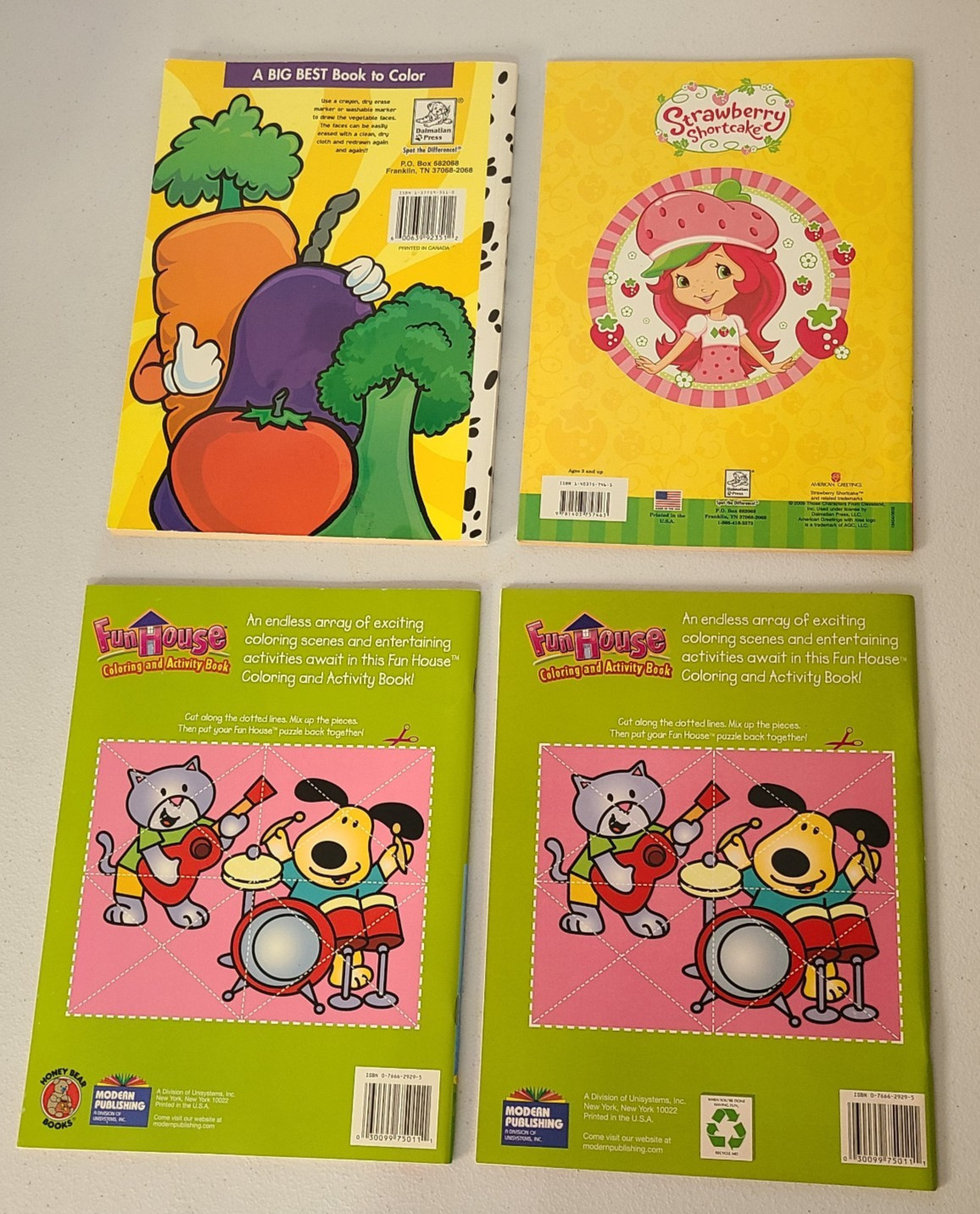 VTG Coloring Book Lot of 4 Strawberry Shortcake Garden Bunch Fun House Activity