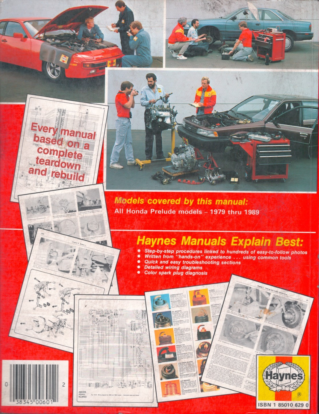 Honda Prelude 1979-1989 All Models Repair Manual by Haynes MN1986