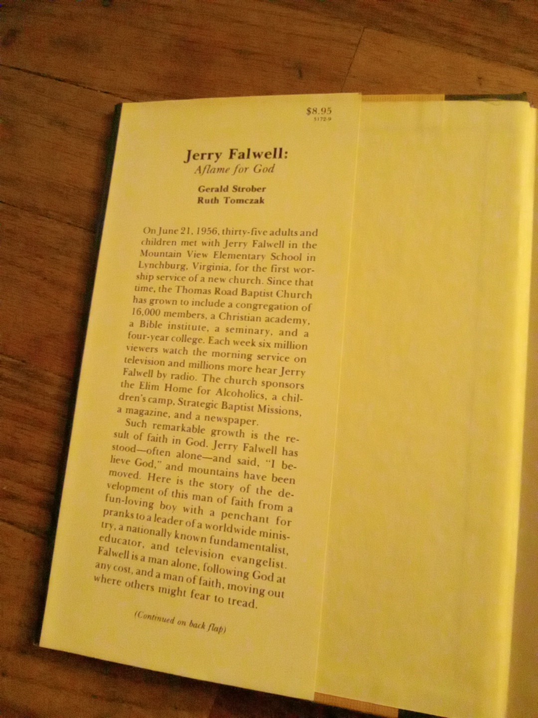 Aflame for God hardback book By Jerry Falwell 1979 (Signed Copy)