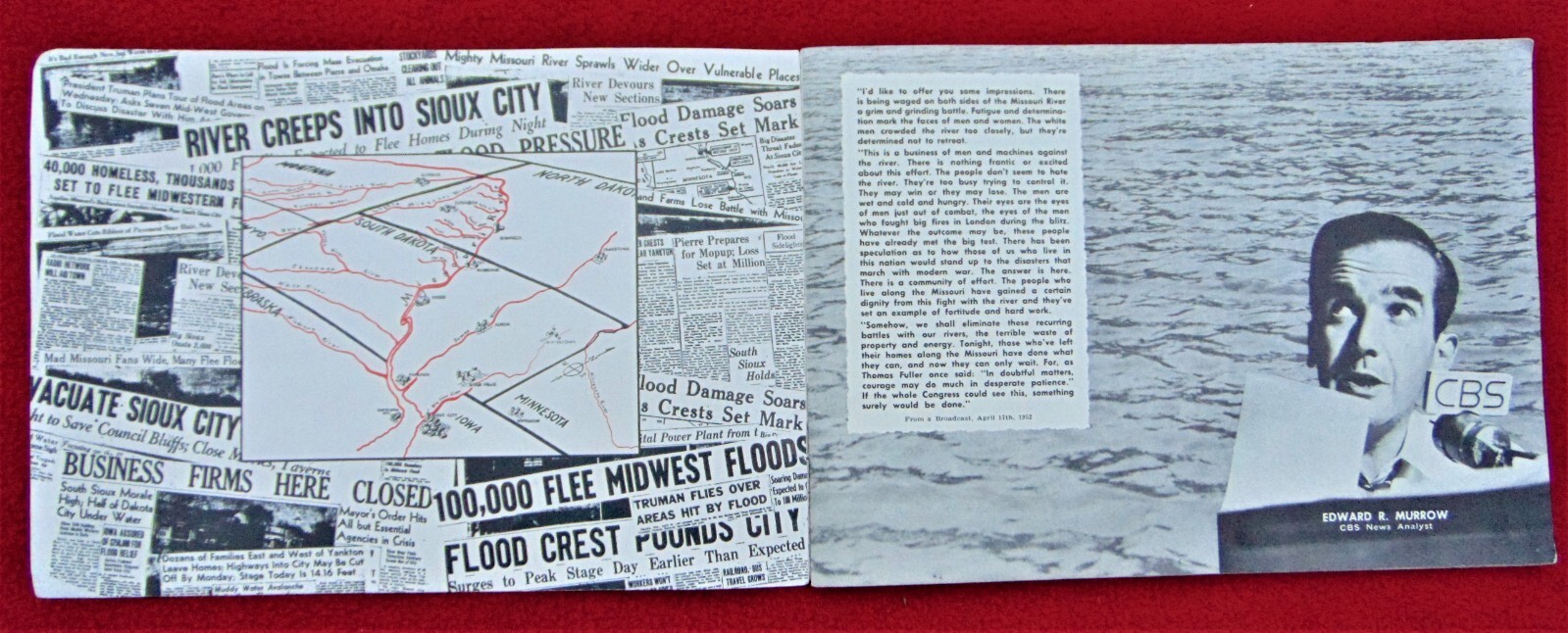 „DISASTER 1952“ ~ COLLECTIBLE BOOK ~ SIOUX CITY, IA. FLOOD ~ 30 PAGES OF PHOTOS