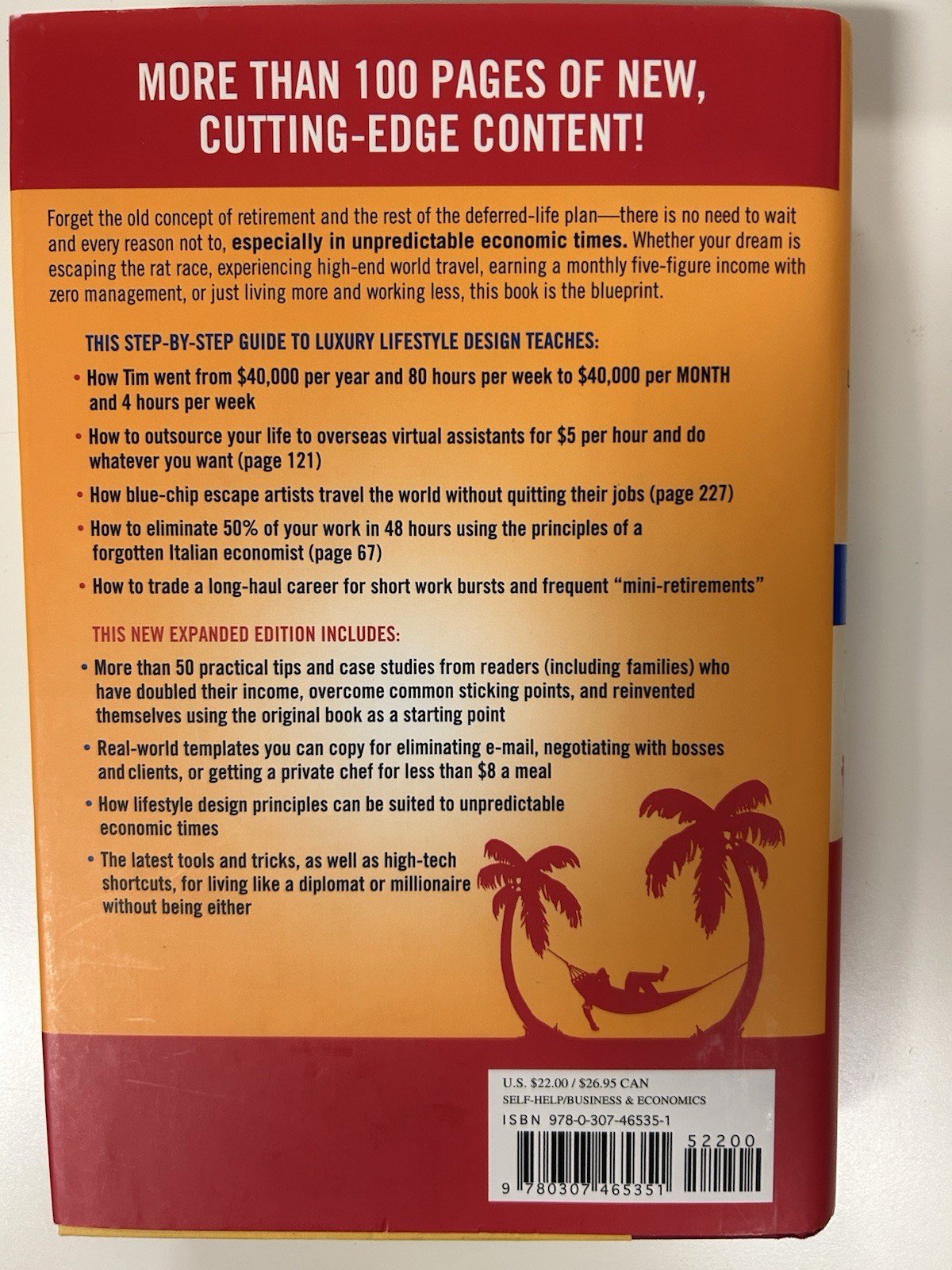 4-Hour Workweek Timothy Ferriss Expended Updated Escape 9-5 Hardcover