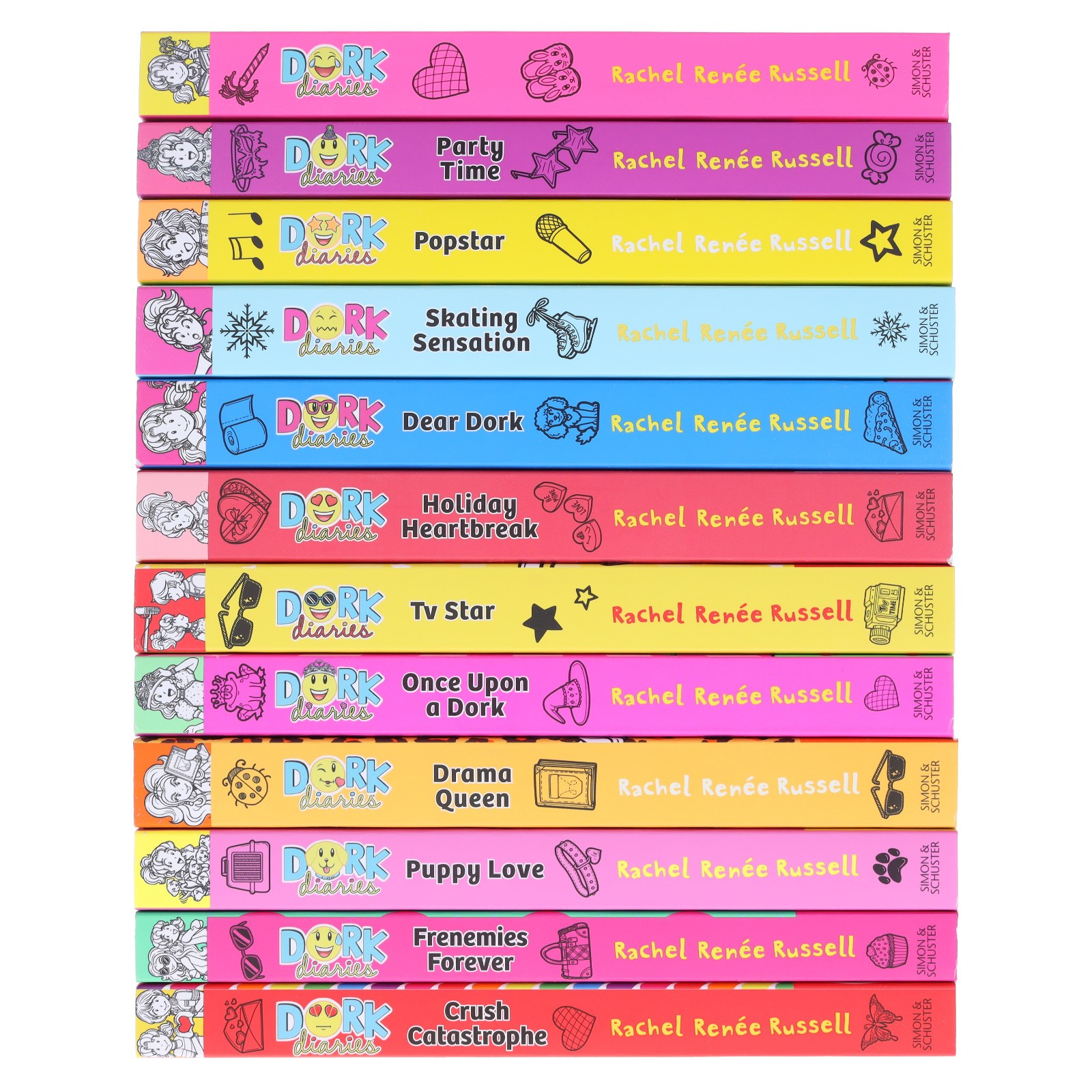 Dork Diaries Series (Vol. 1-12) By Rachel Renee Russell 12 Bks Set- Ages 9-14-PB