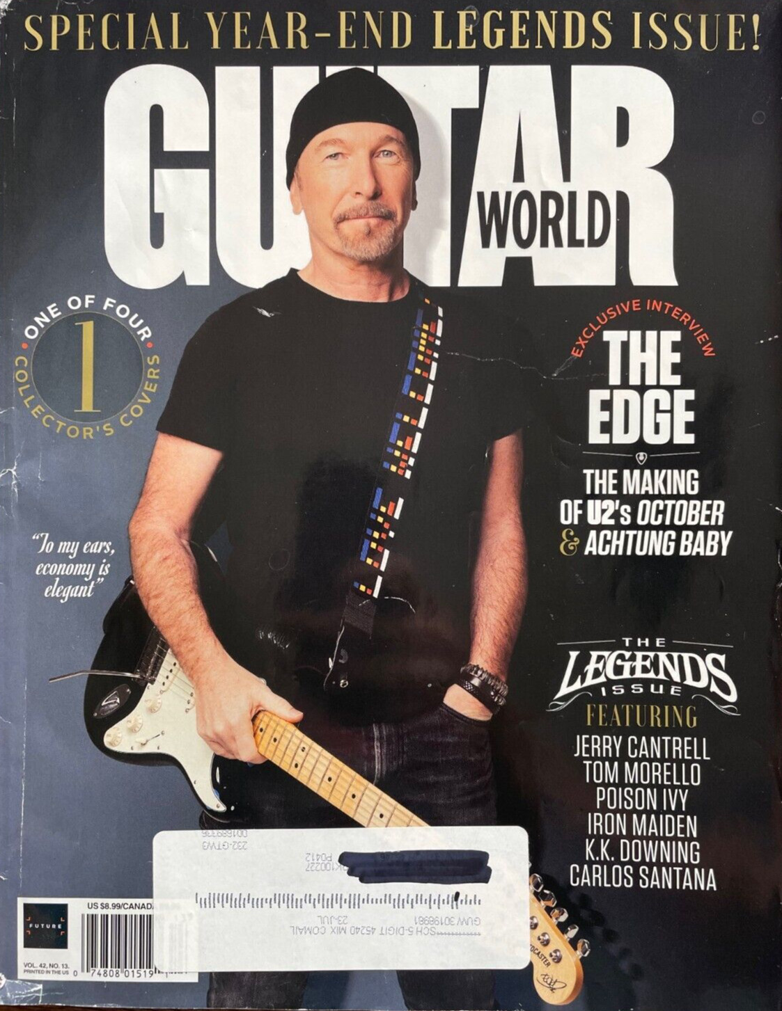 Guitar World Magazine Holiday 2021 U2 The Edge Jerry Cantrell Tom Morello & More