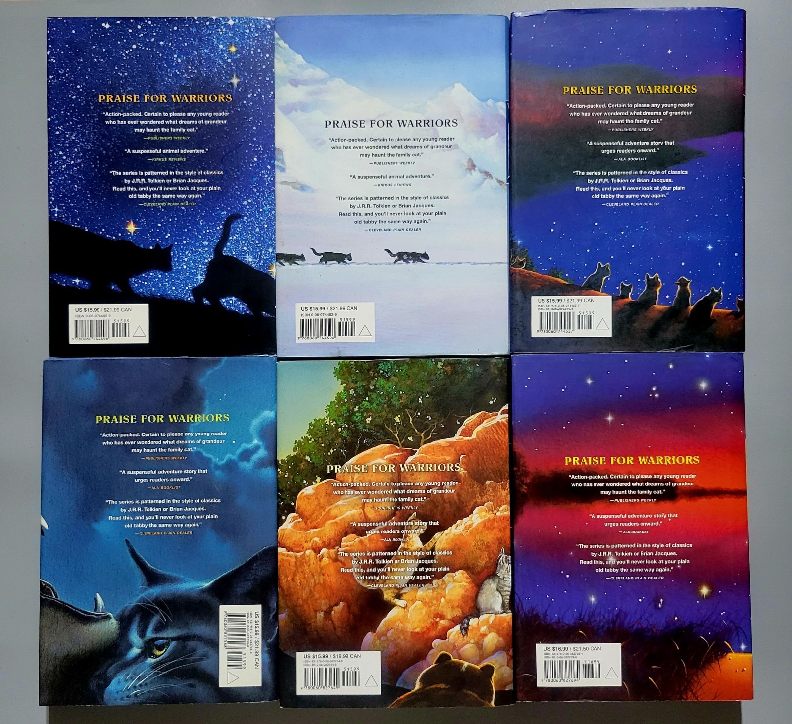 Warriors : The New Prophecy 6 Book Hardcover Set – Erin Hunter – HC – VG