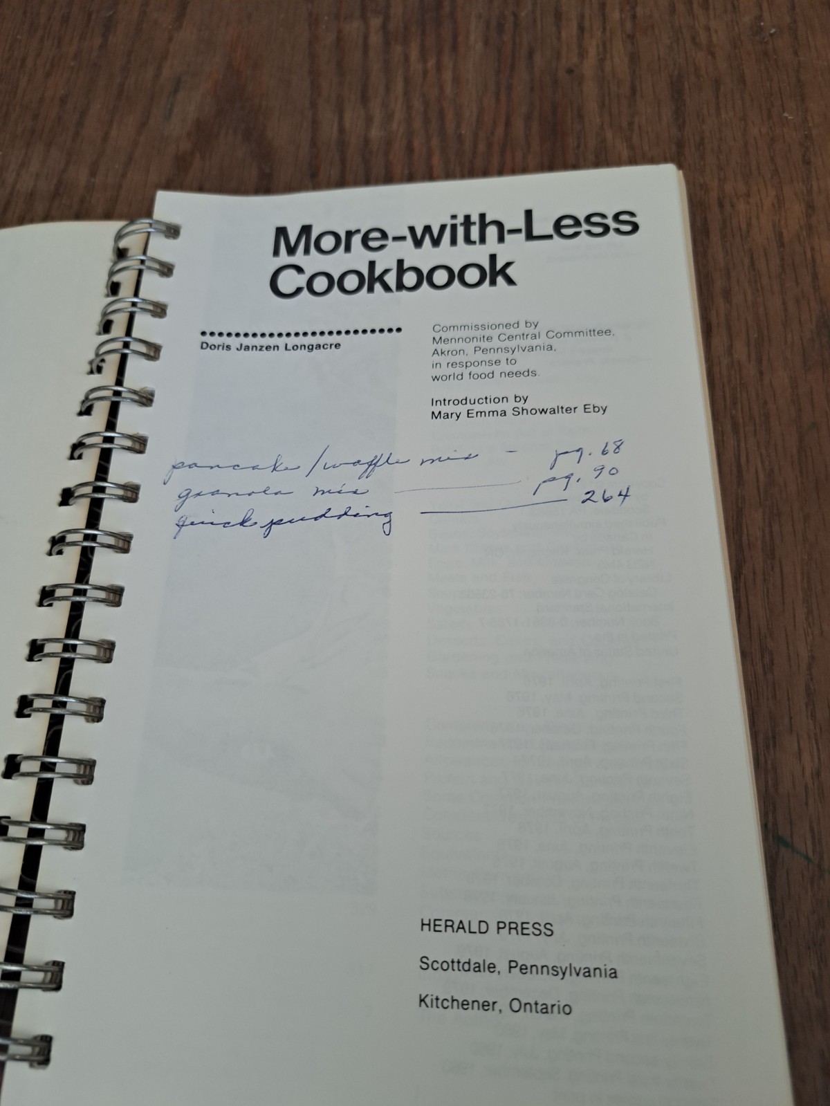Vintage Mennonite More With Less Cookbook Recipes 1980 Spiral book prepper