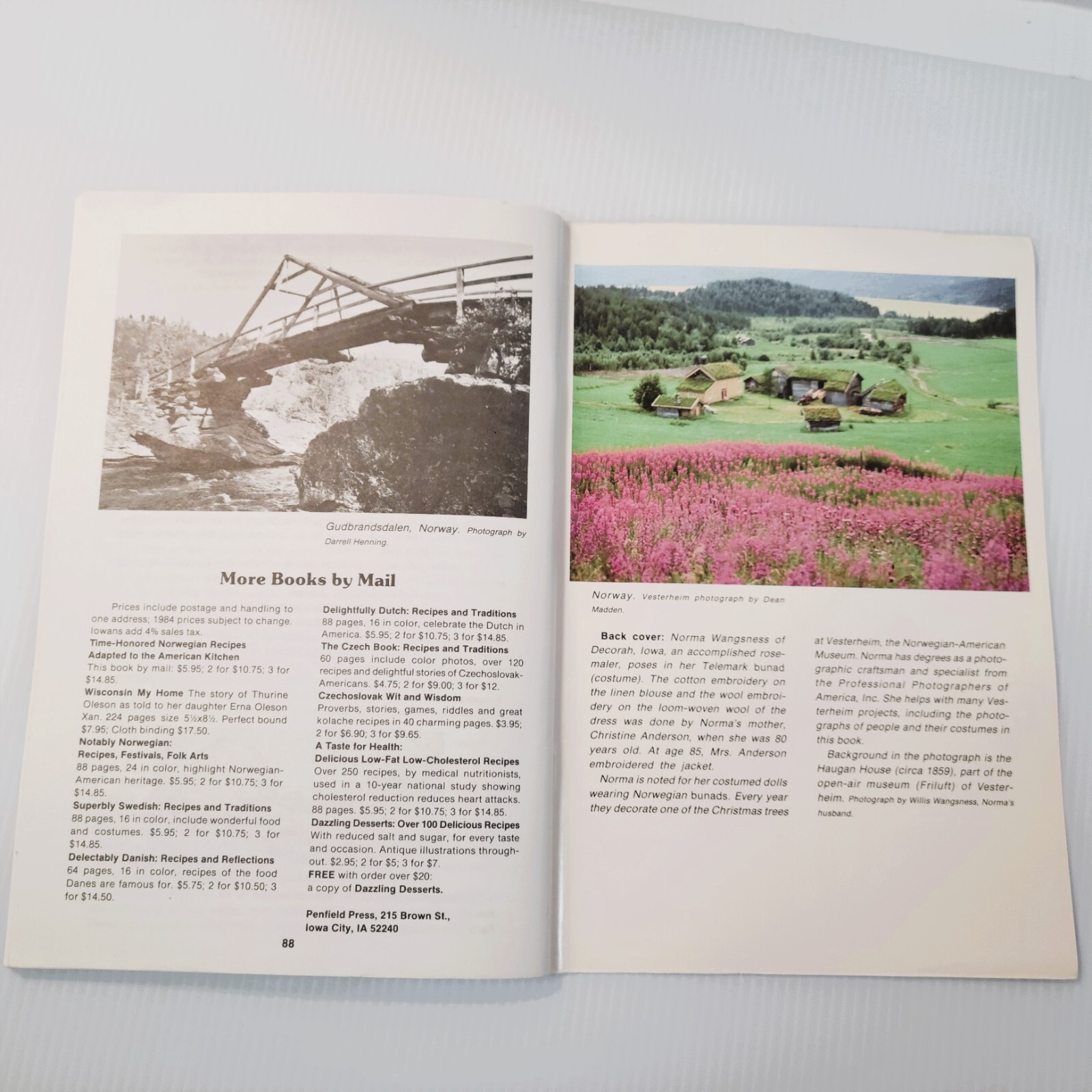 Vintage 1984 Time-Honored Norwegian Recipes Cookbook 88 pages