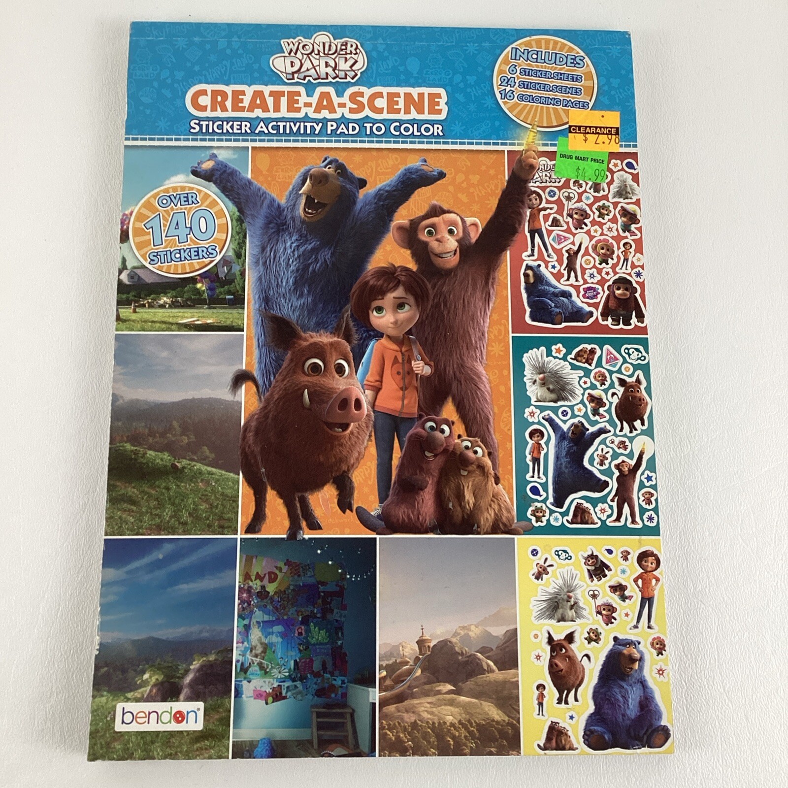Wonder Park Create A Scene Sticker Activity Coloring Pad June Boomer Bendon NEW