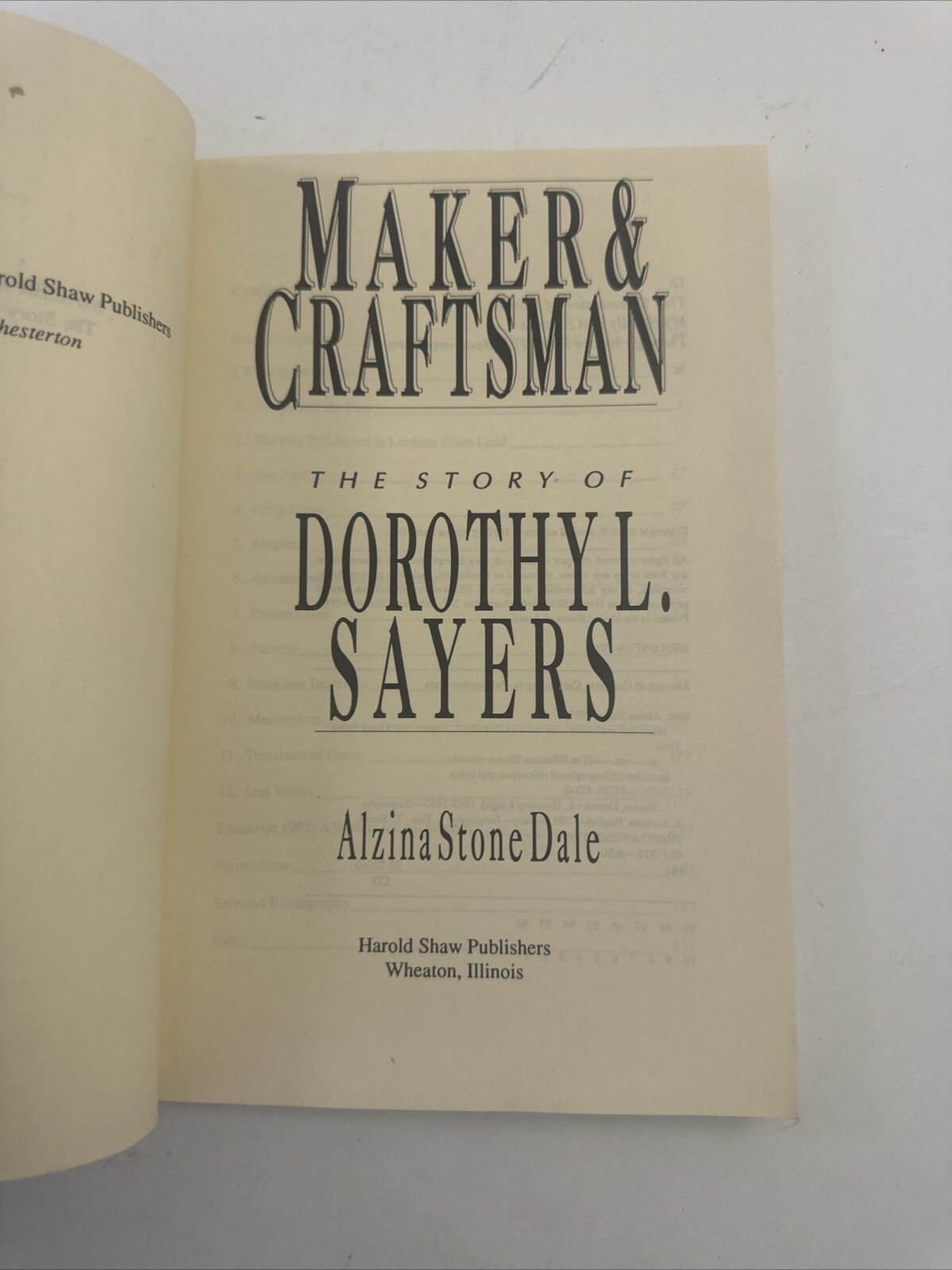 Wheaton Literary Ser.: Maker and Craftsman : The Story of Dorothy L. Sayers…