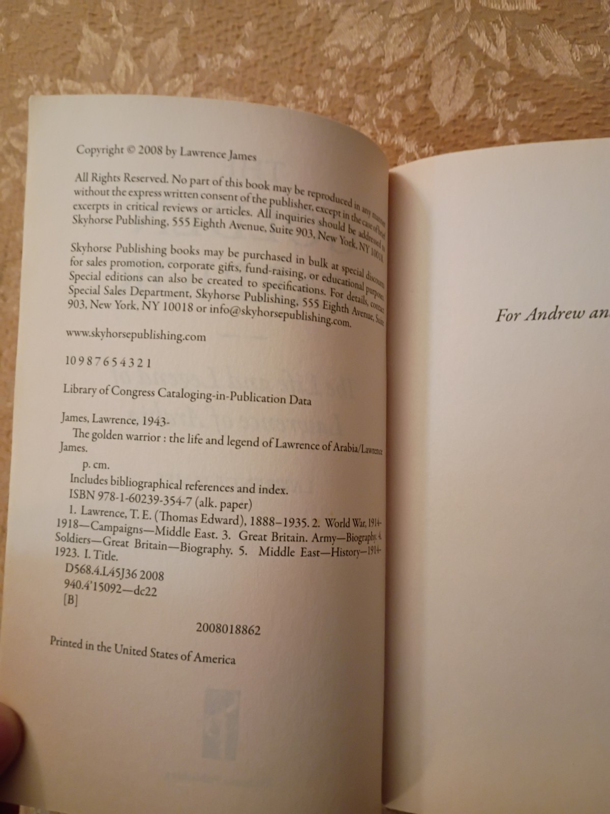 The Golden Warrior Lawrence of Arabia Biography Lawrence James 2008 Paperback
