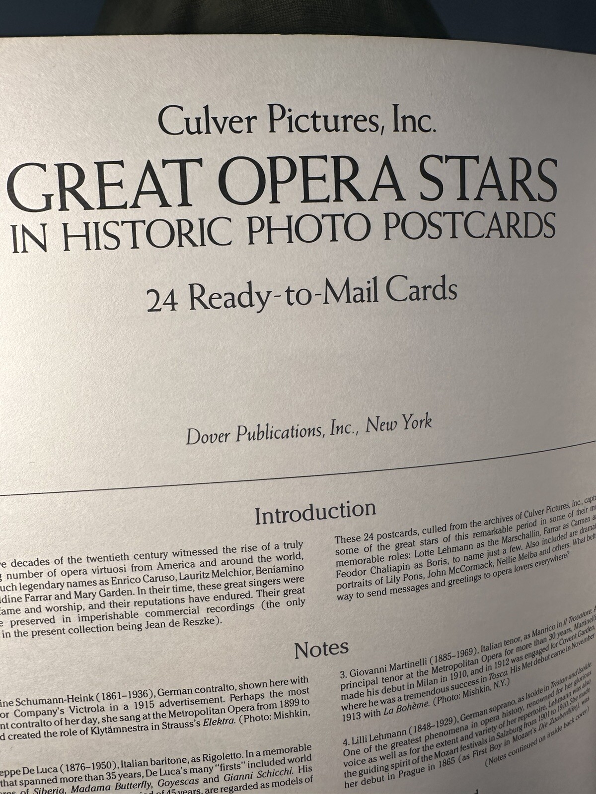 Great Opera Stars in Historic Photo Postcards: Ready-to-Mail Cards