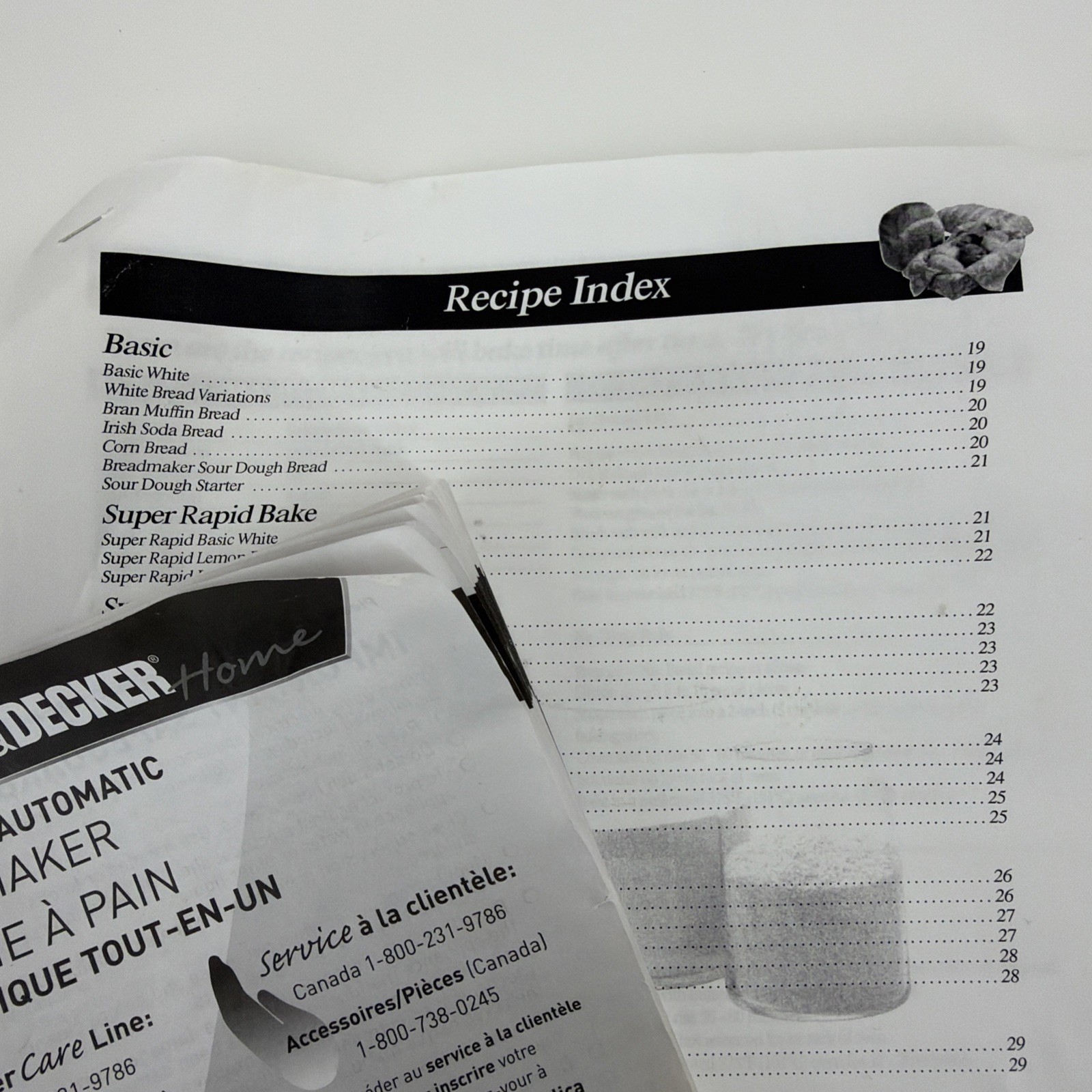 BLACK & DECKER ALL IN ONE 3lb BREADMAKER # B6000C OPERATING MANUAL +RECIPES