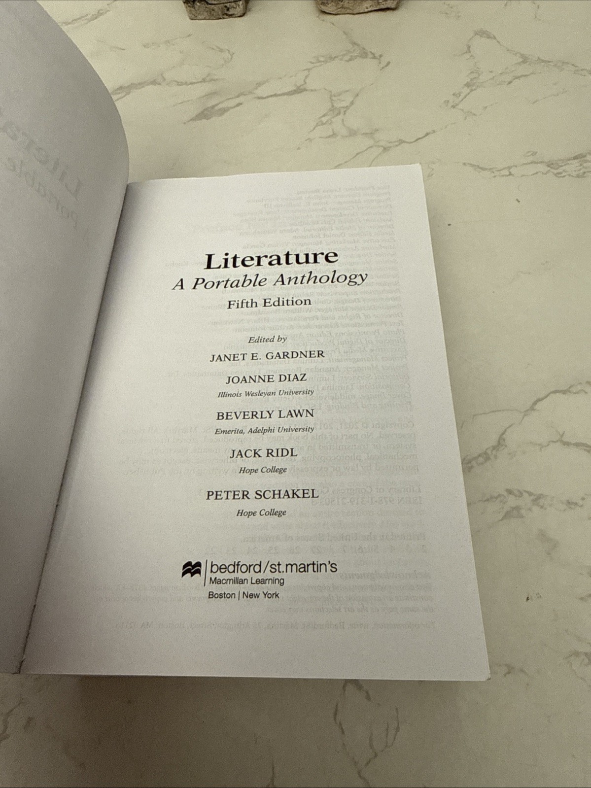 Literature A Portable Anthology 5th Edition 2021 TPB Bedford St Martin Macmillan