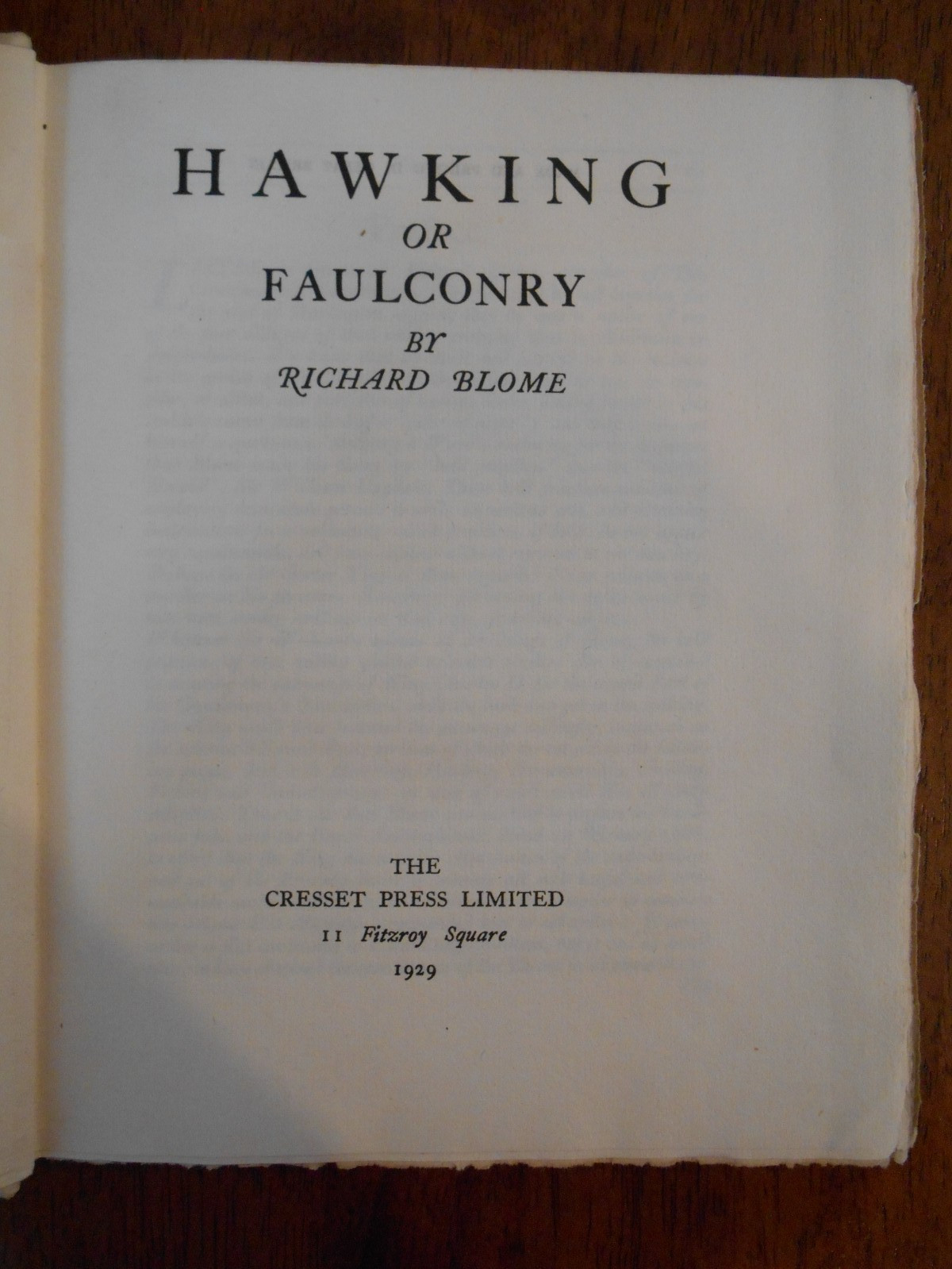 📚 Hawking or Faulconry by Richard Blome – 1929 Limited Edition 361 of 650