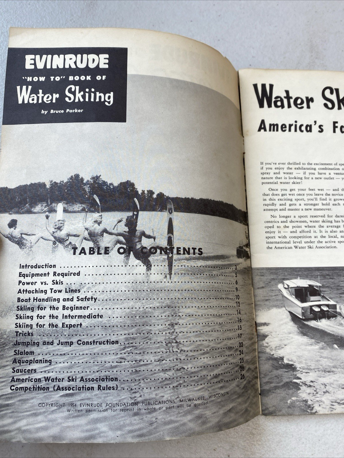 Vintage 1950s Evinrude Water Ski Skiing Book • Guide Tutorial • Bruce Parker