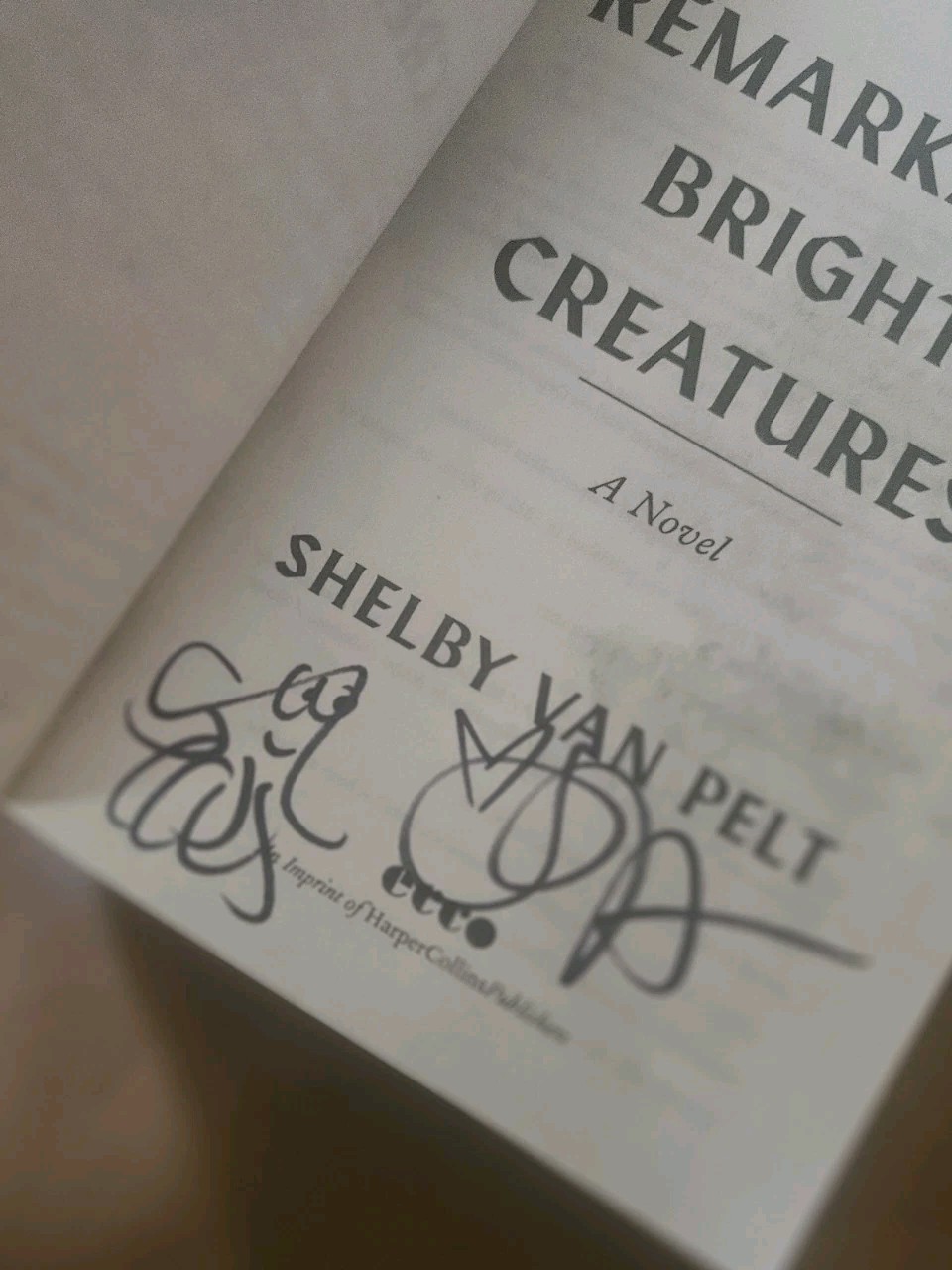 SIGNED Remarkably Bright Creatures by Shelby Van Pelt MOVIE TIE-IN EDITION