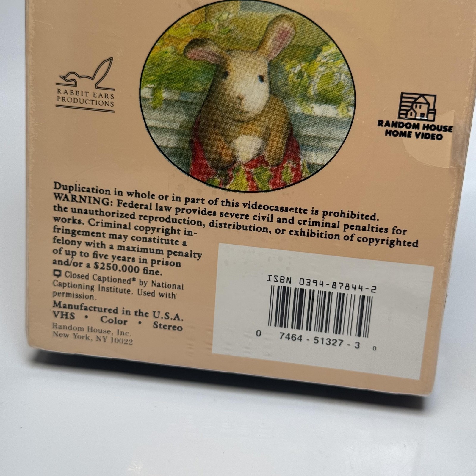 Vintage Velveteen Rabbit VHS Sealed Narrated by Meryl Streep 1985 Kids Classic
