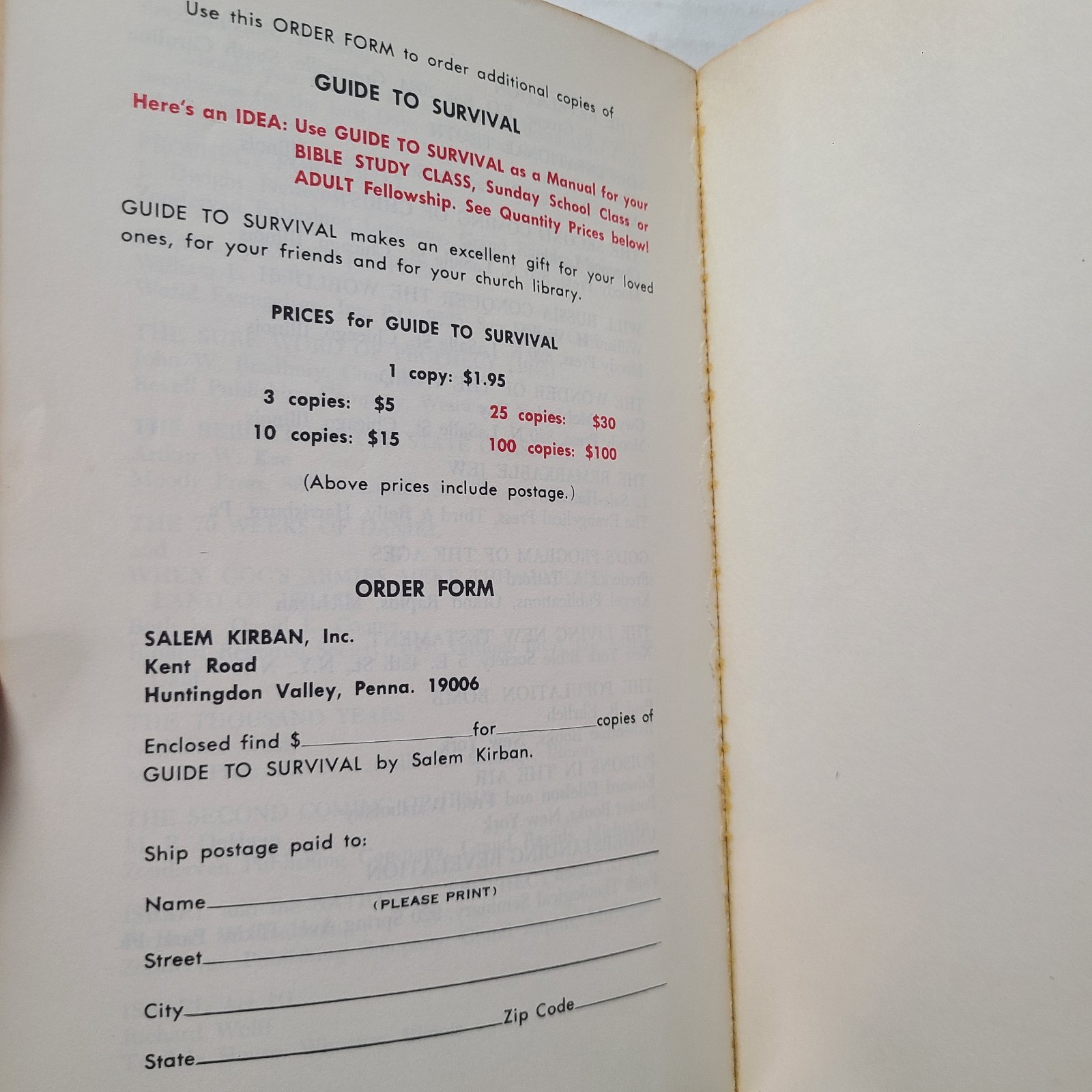 How The World Will End Guide To Survival 1968 PB Salem Kirban Bible Rapture Hell