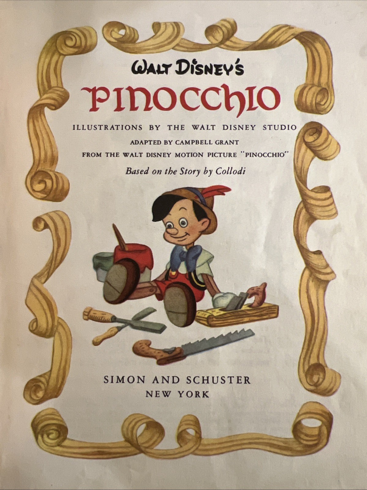 Vintage A Little Golden Book Disney’s Pinocchio 1948 D8 .25 #4383