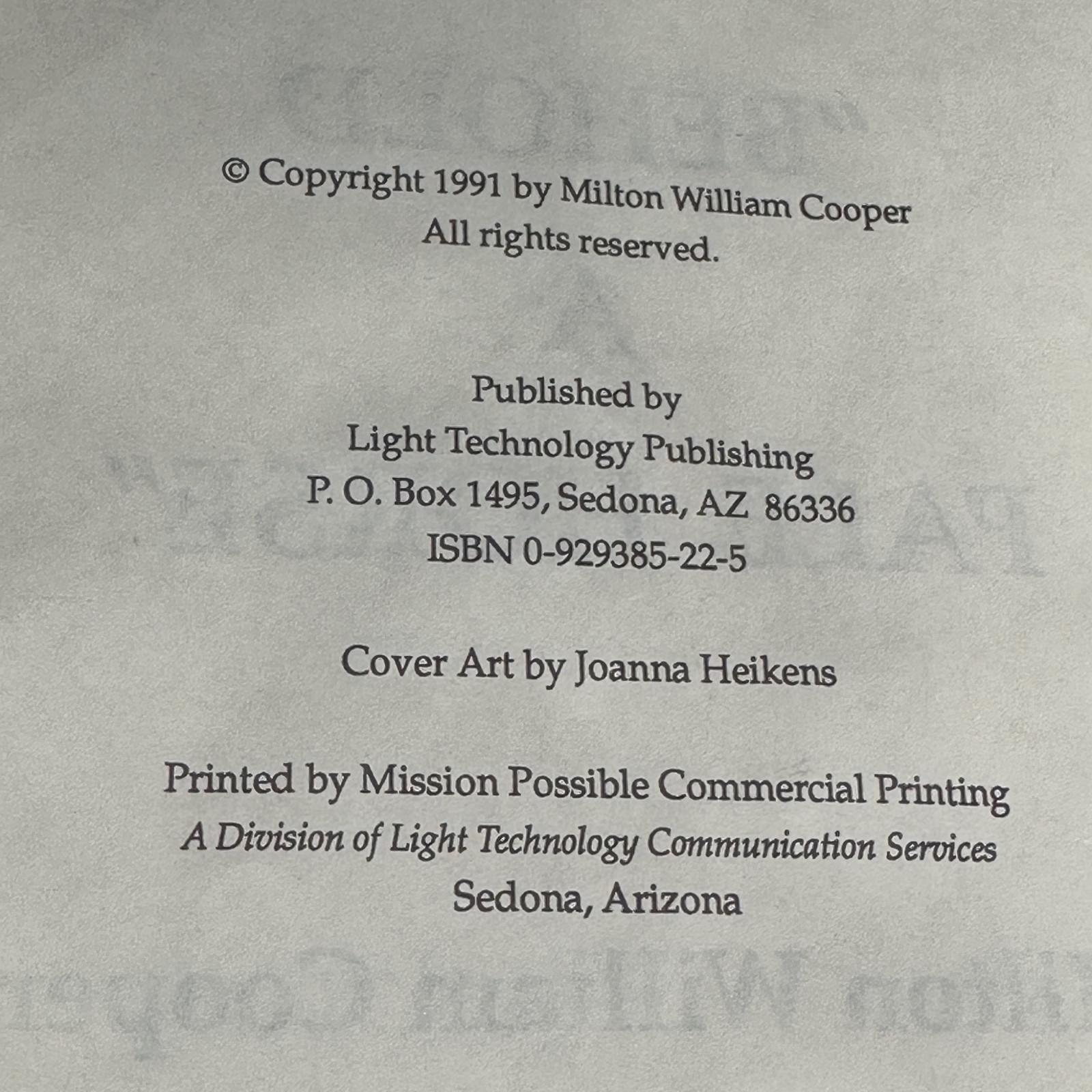 BEHOLD A PALE HORSE William Cooper 1991 500 Pages UNREVISED Protocol of Zion CFR
