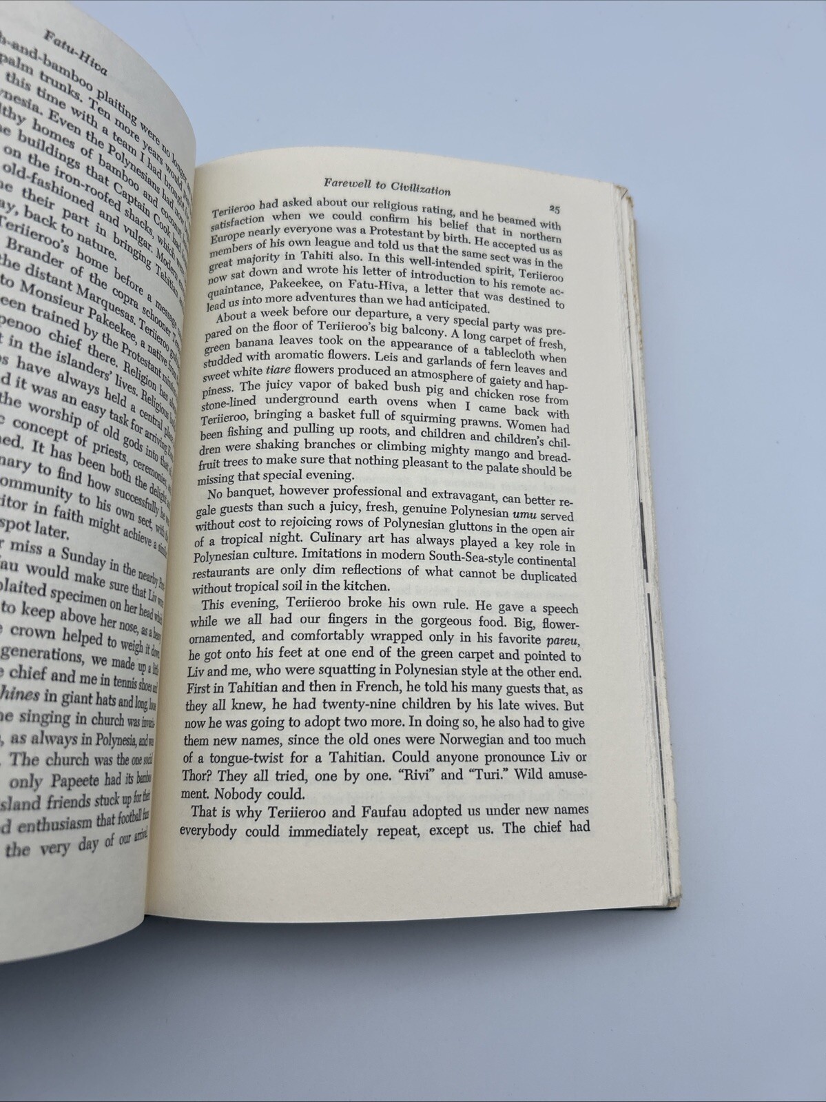 Fatu-Hiva: Back to Nature Illustrated Hardcover Book by Thor Heyerdahl 1974