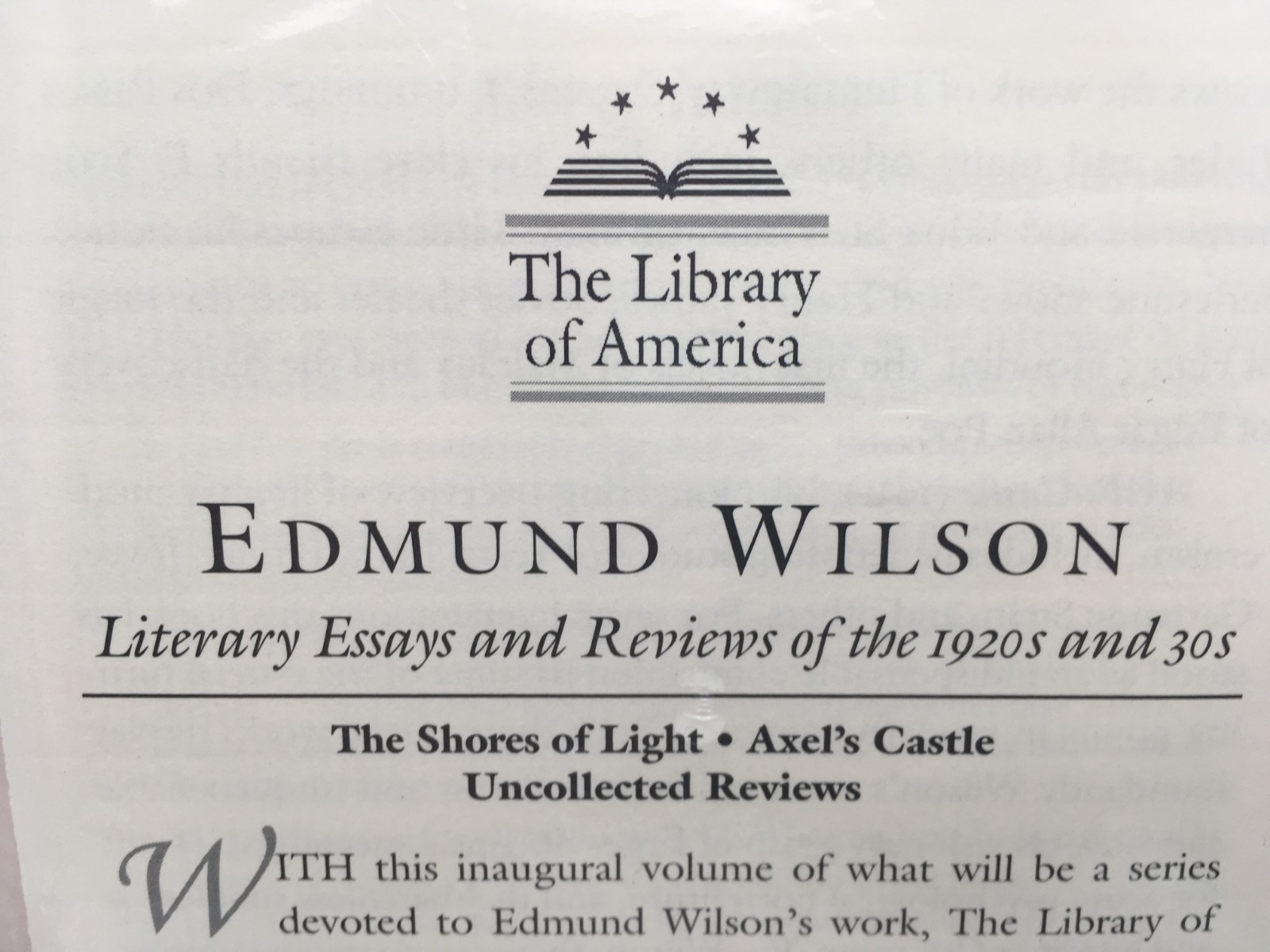 SEALED Edmund Wilson Literary Essays & Reviews 1920s-30s Library of America