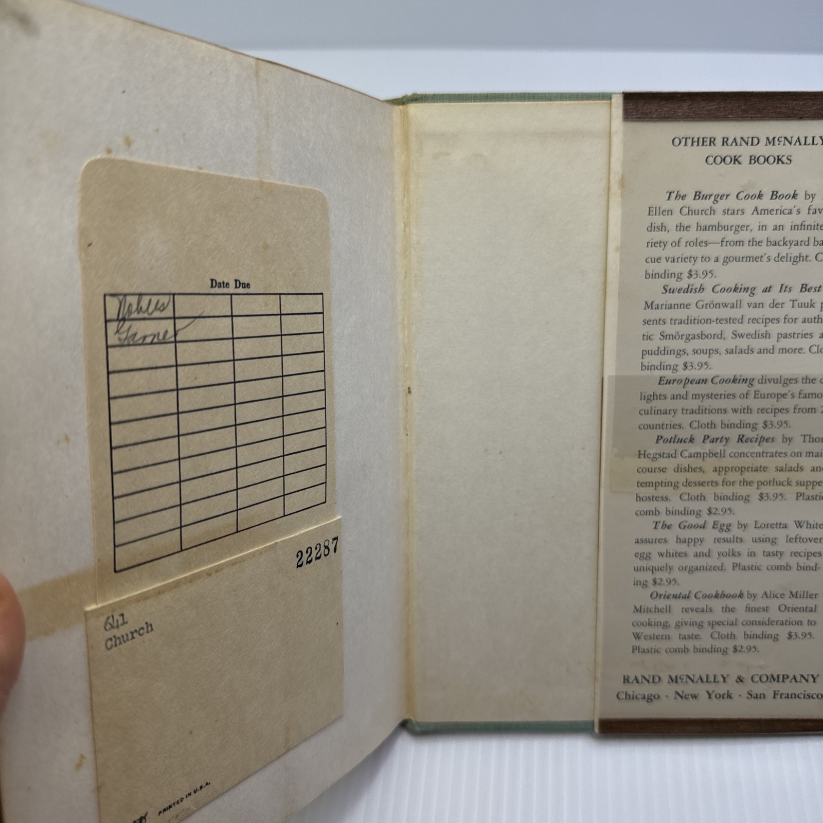 Pancakes Aplenty Plain and Fancy Ruth Ellen Church 1962 ExLib HC Vintage Recipes