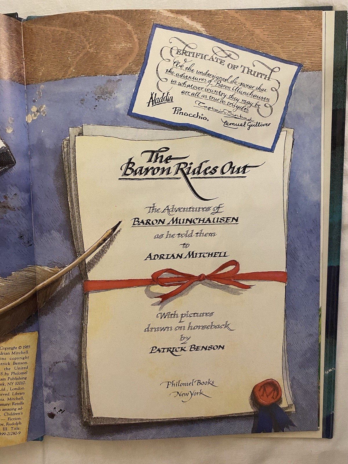 The Baron Rides Out Adrian Mitchell 1985 HC Illustrated Munchausen